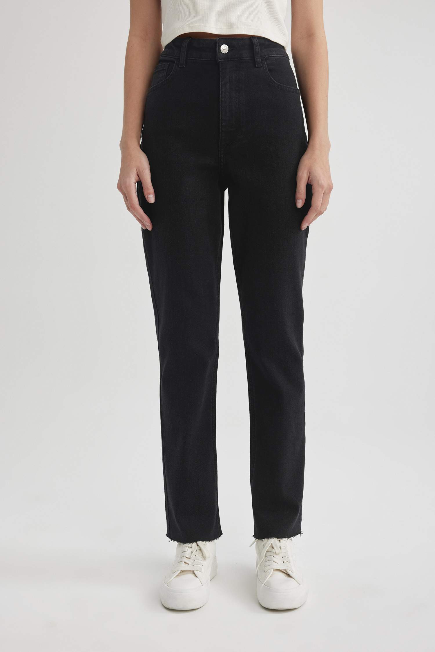 Siyah Kadın Yüksek Bel Vintage Straight Fit Pantolon 3049150 | DeFacto