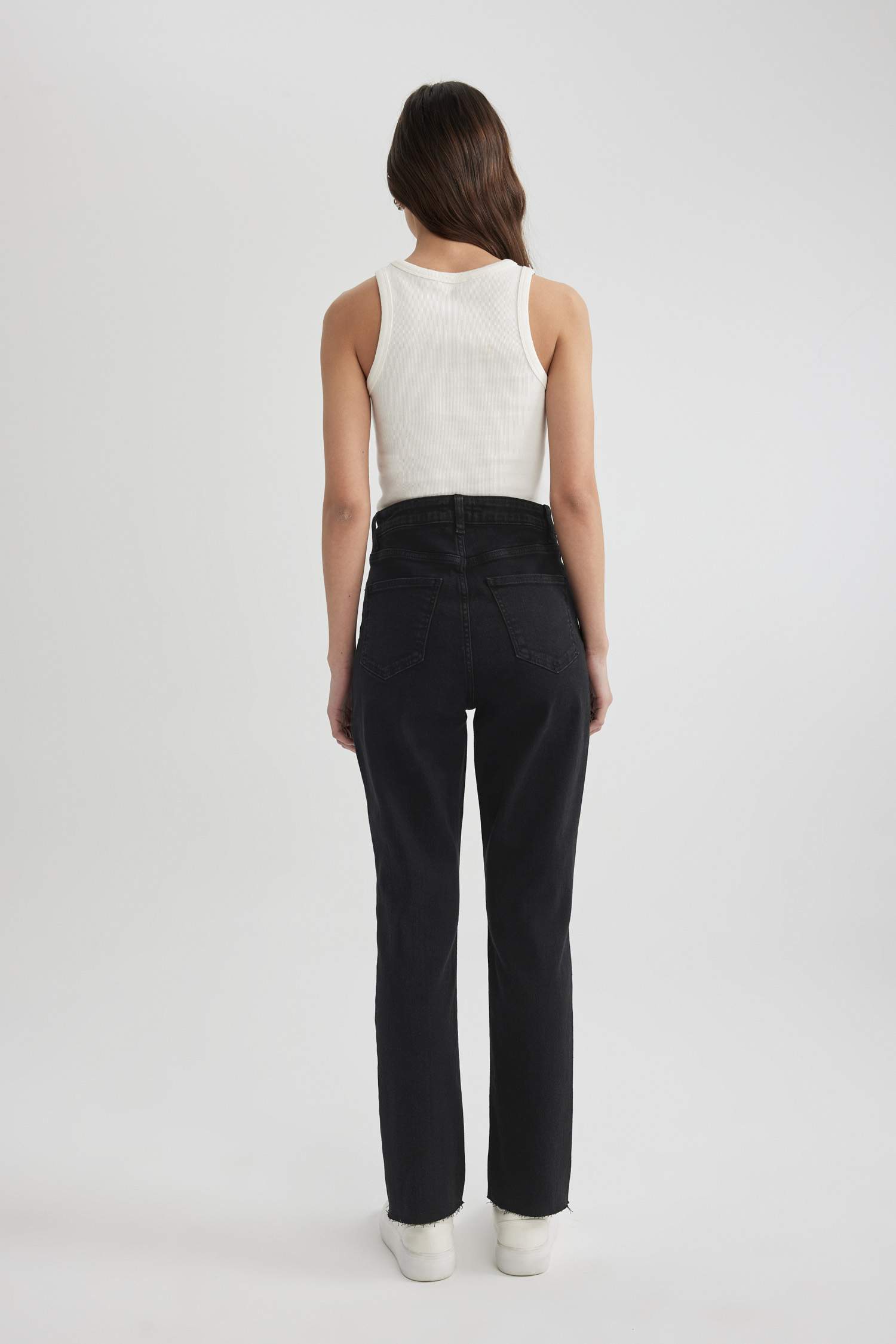 Siyah Kadın Yüksek Bel Vintage Straight Fit Pantolon 3049150 | DeFacto