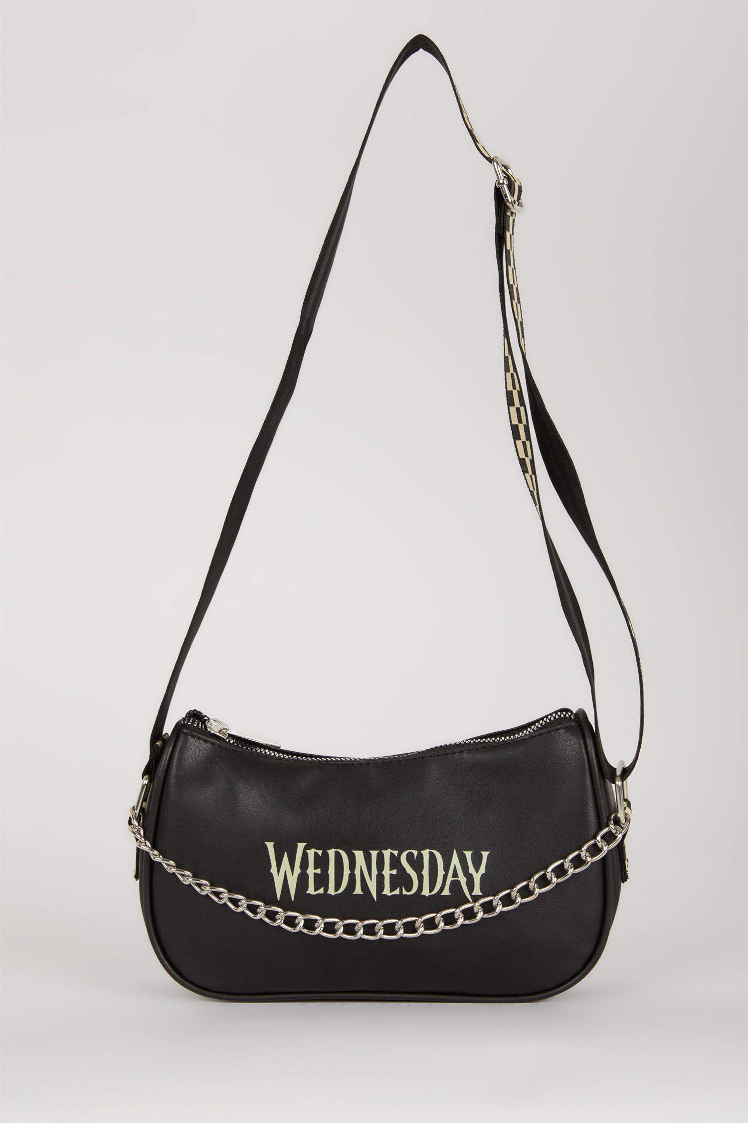 Wednesday Licensed Faux Leather Crossbody Bag