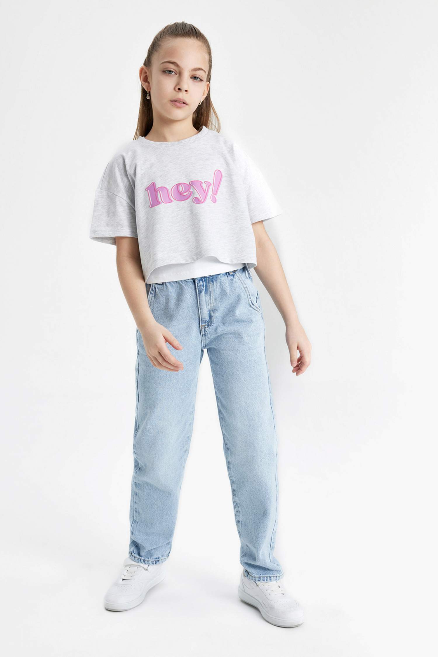 Girl Printed Short Sleeve Crop T-Shirt