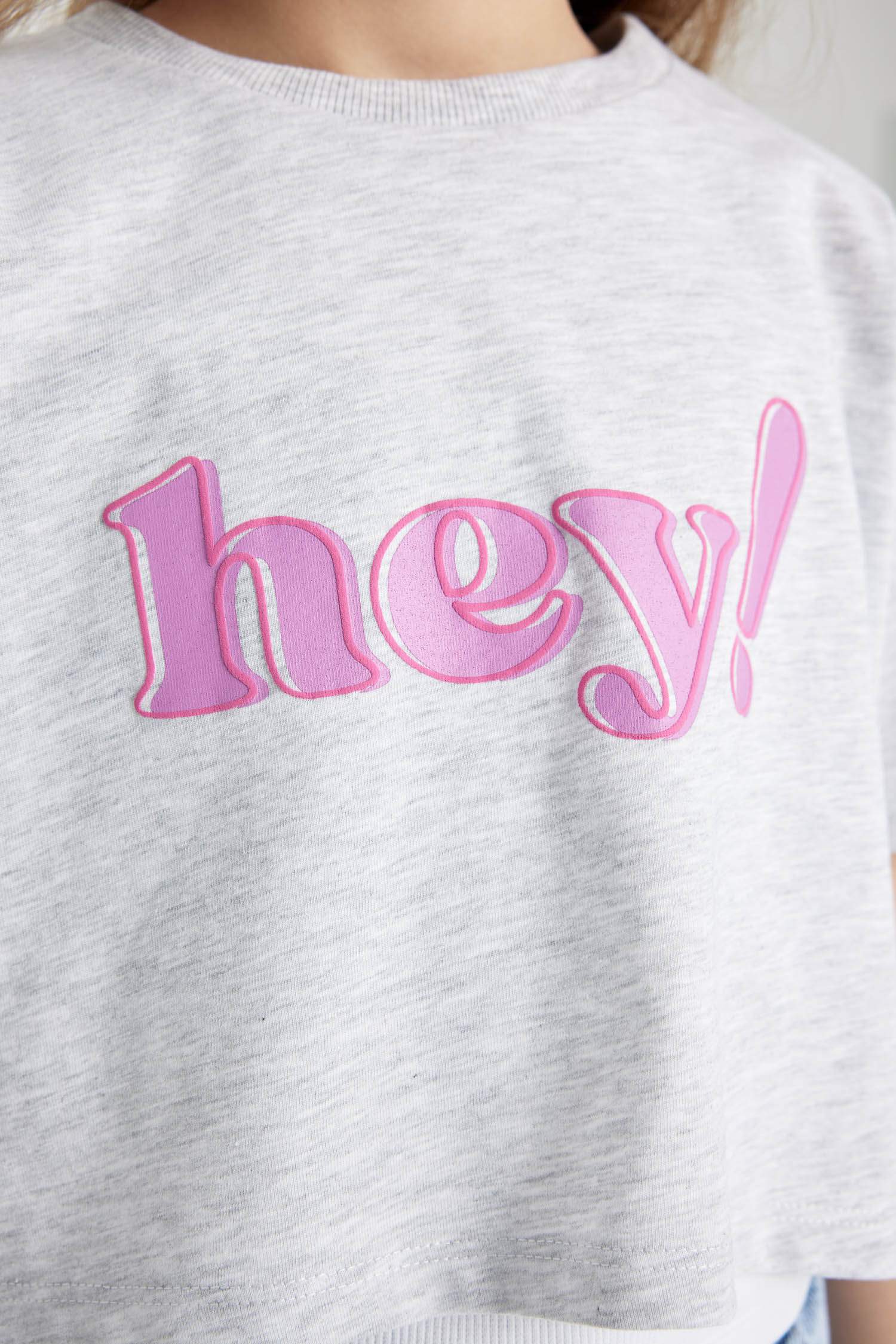 Girl Printed Short Sleeve Crop T-Shirt