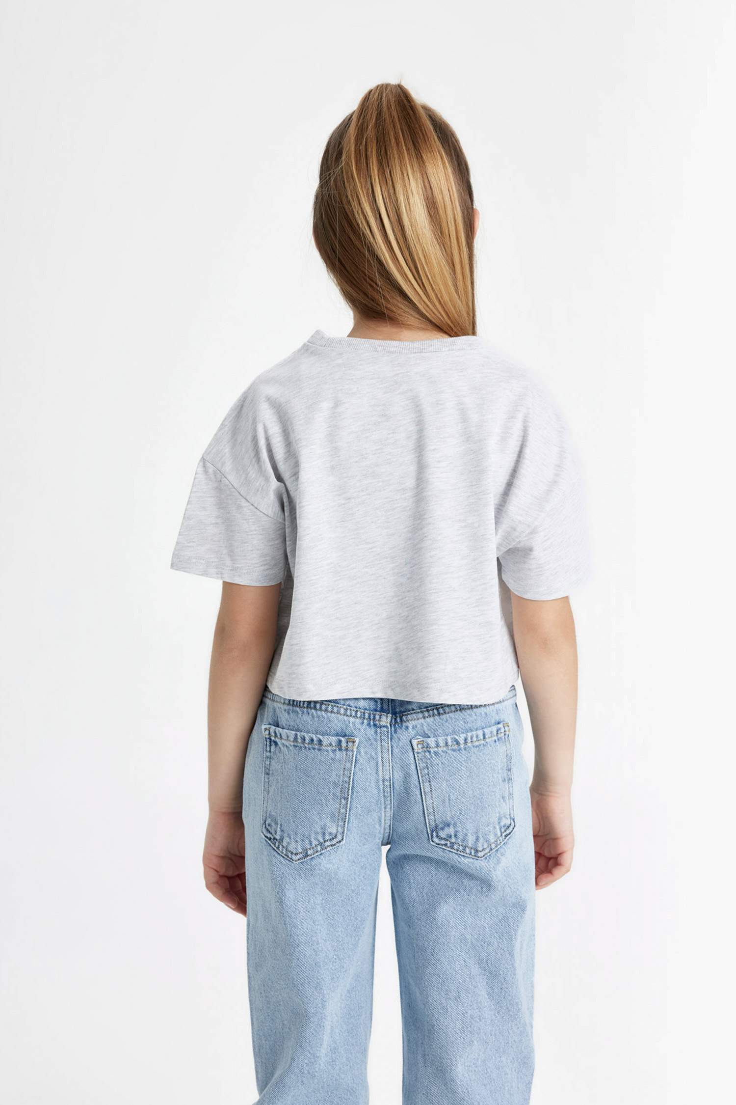 Girl Printed Short Sleeve Crop T-Shirt