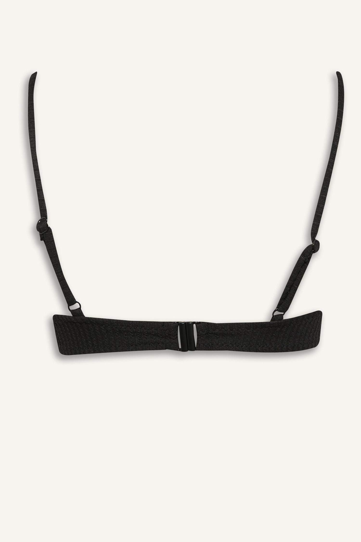 Fall in LoveRegular Fit Crepe Black Bikini Top