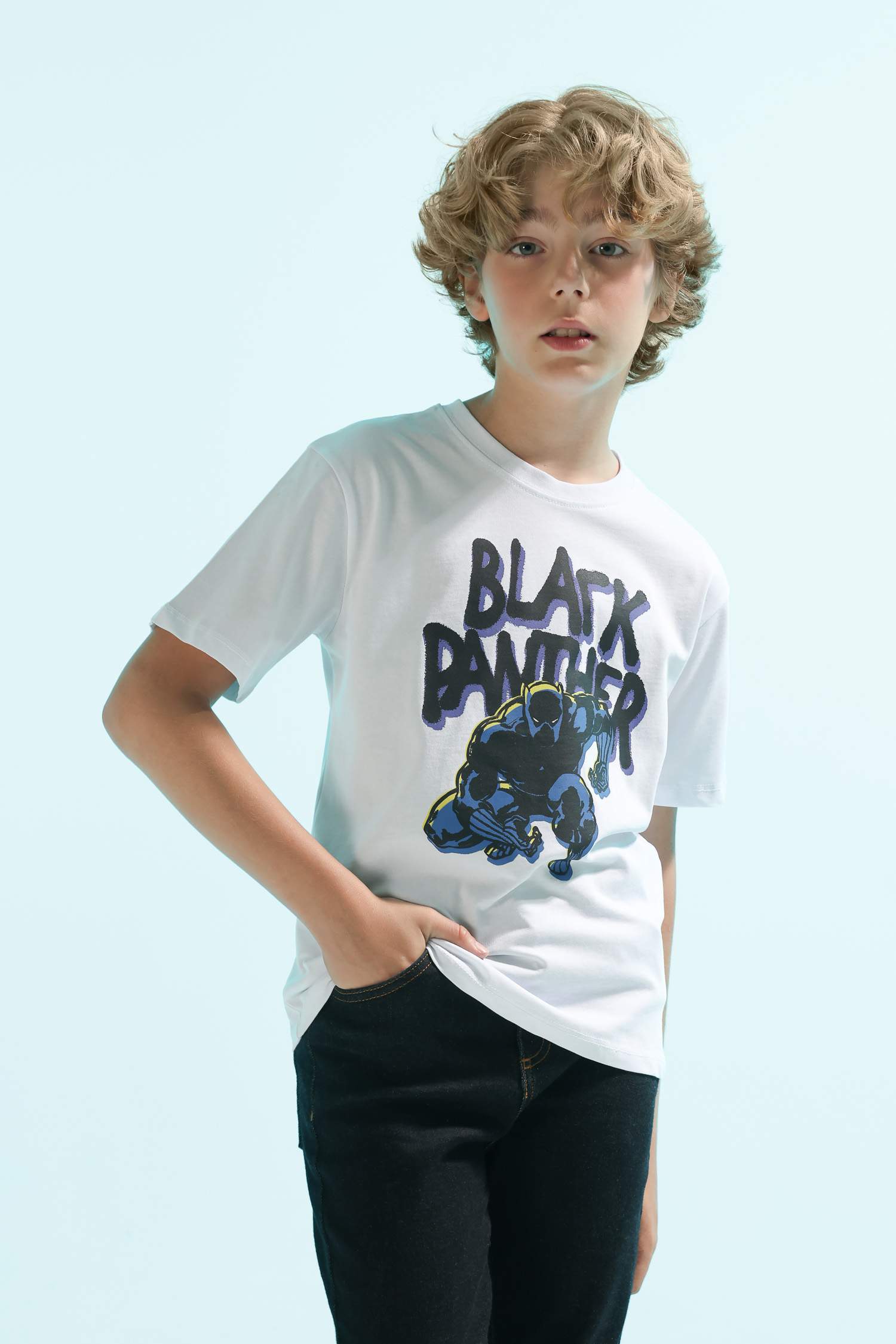 Erkek Çocuk Marvel Comics Bisiklet Yaka Kısa Kollu Tişört