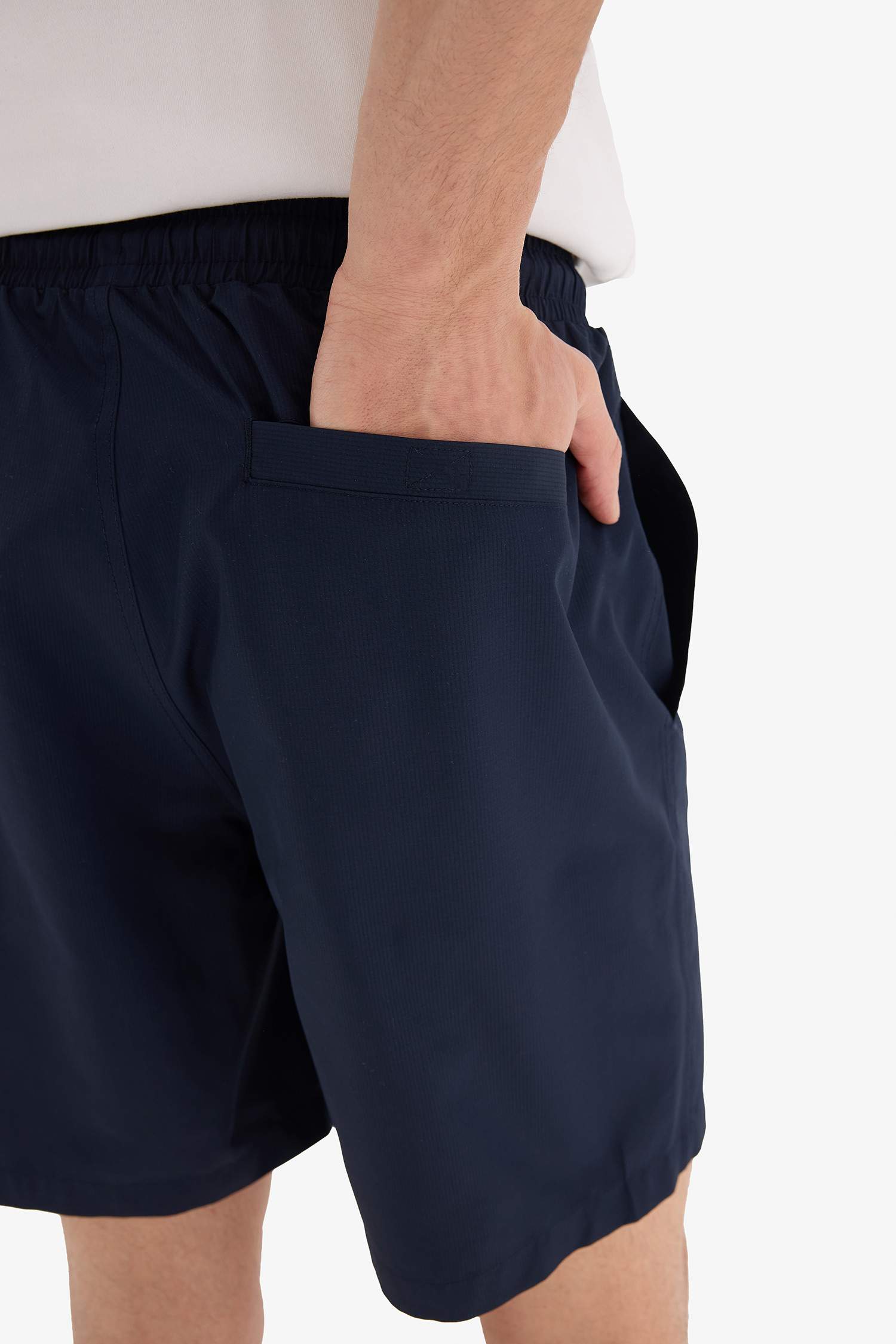 Regular Fit File Astarlı Kısa Boy Deniz Şortu