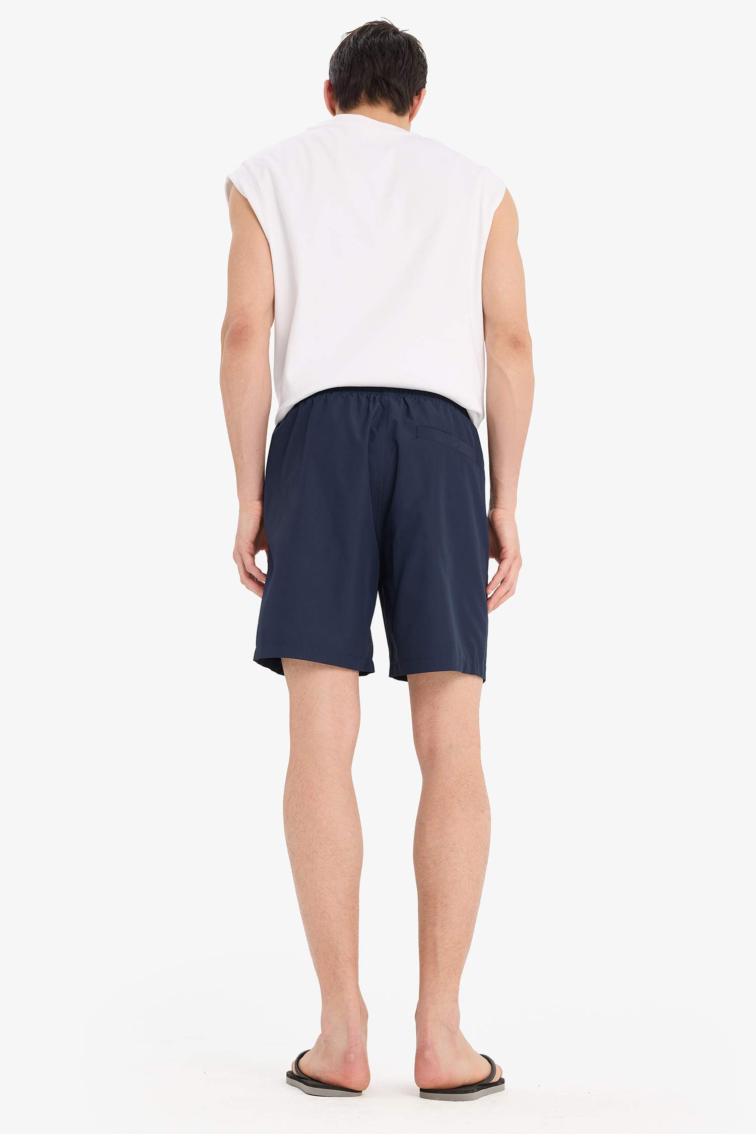 Regular Fit File Astarlı Kısa Boy Deniz Şortu