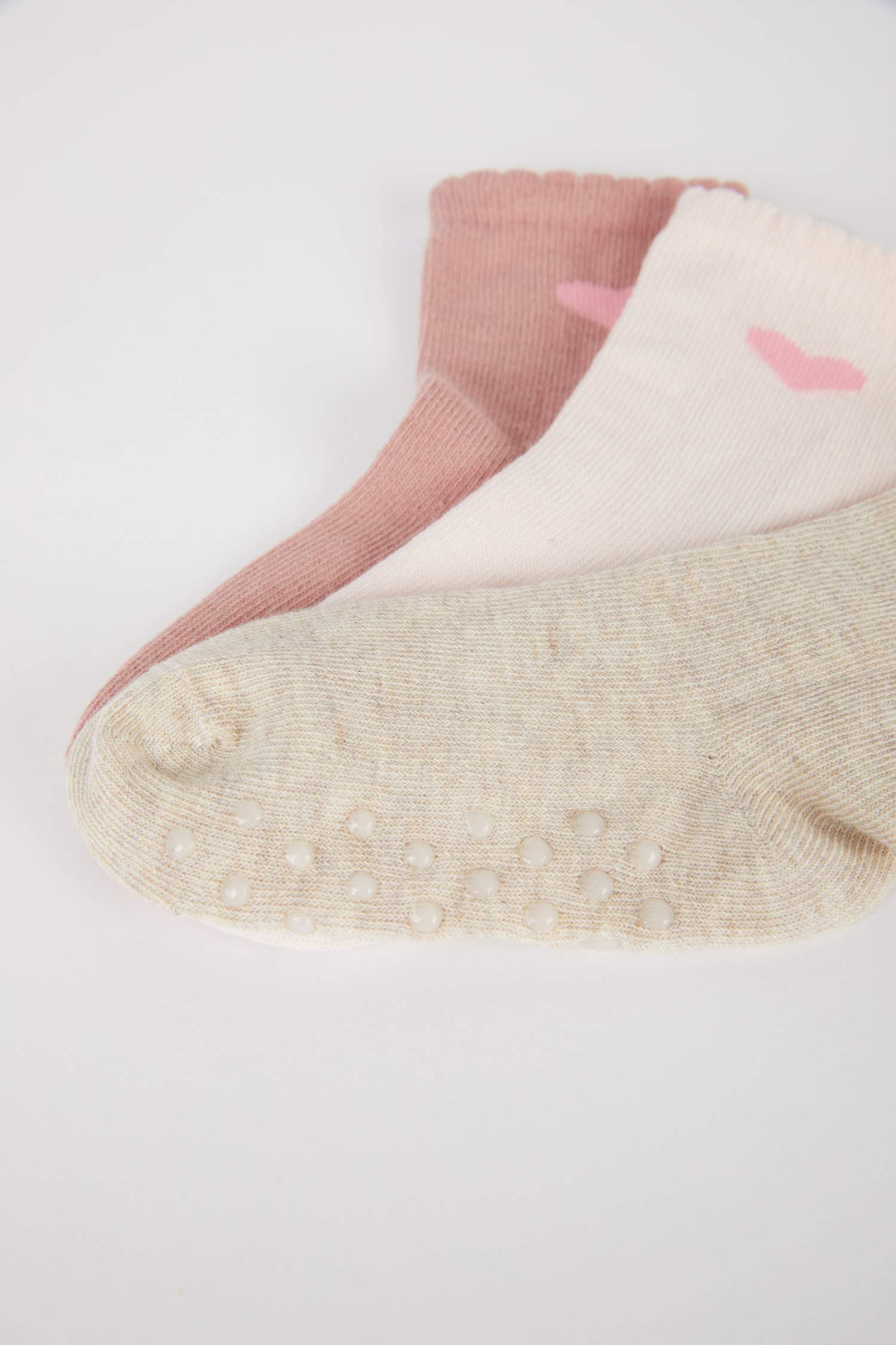 جوارب طويلة قطن بناتي - 3 قطع