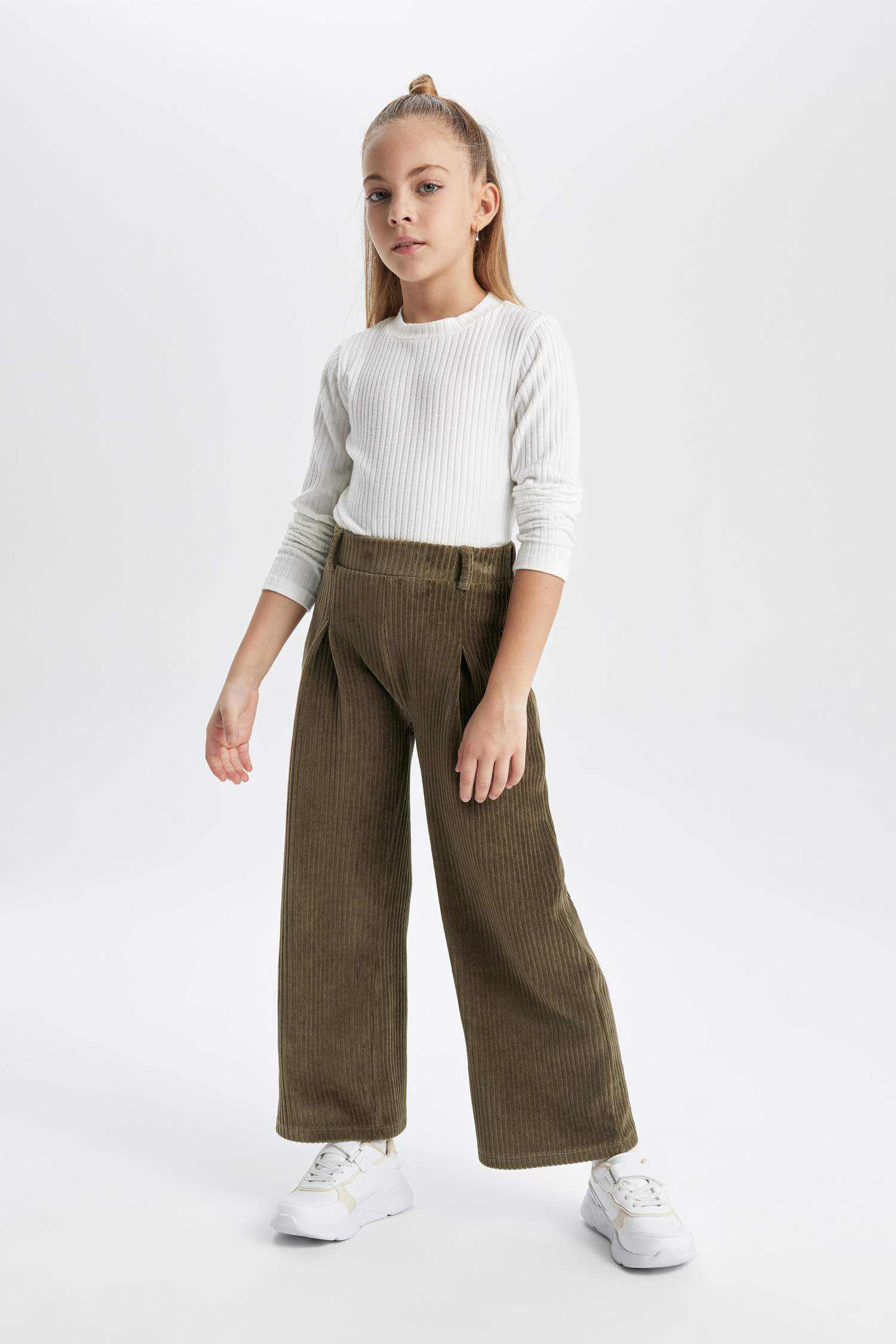 Girl Wide Leg Corduroy Sweatpants