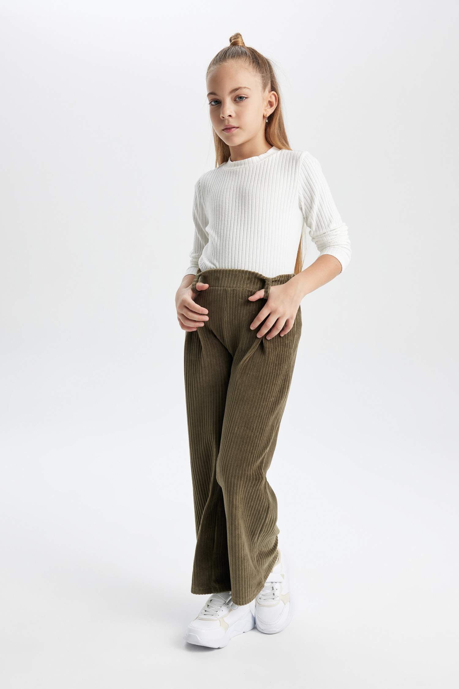 Girl Wide Leg Corduroy Sweatpants