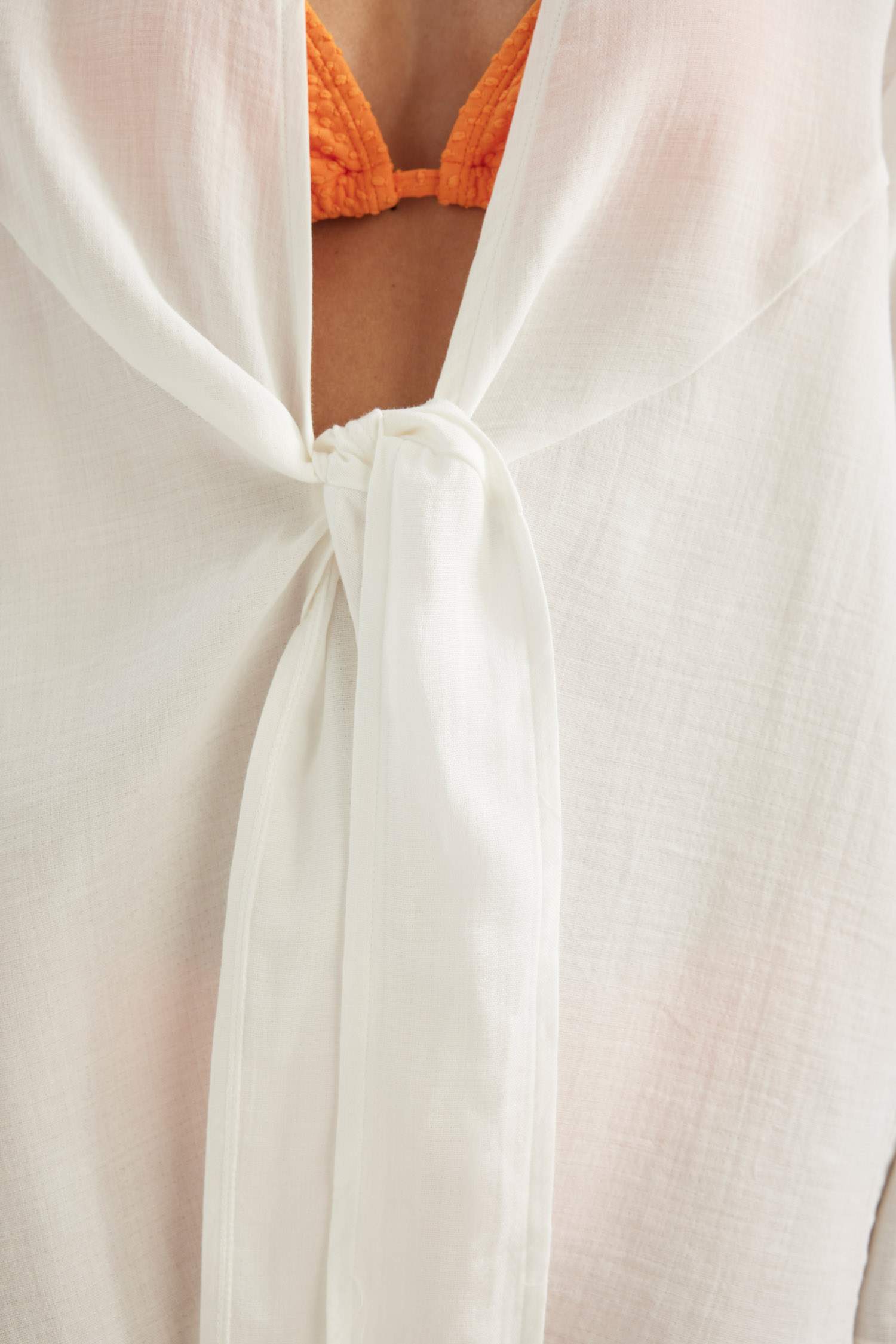  Müslin Önden Bağlamalı Plaj Gömleği-Fall in Love