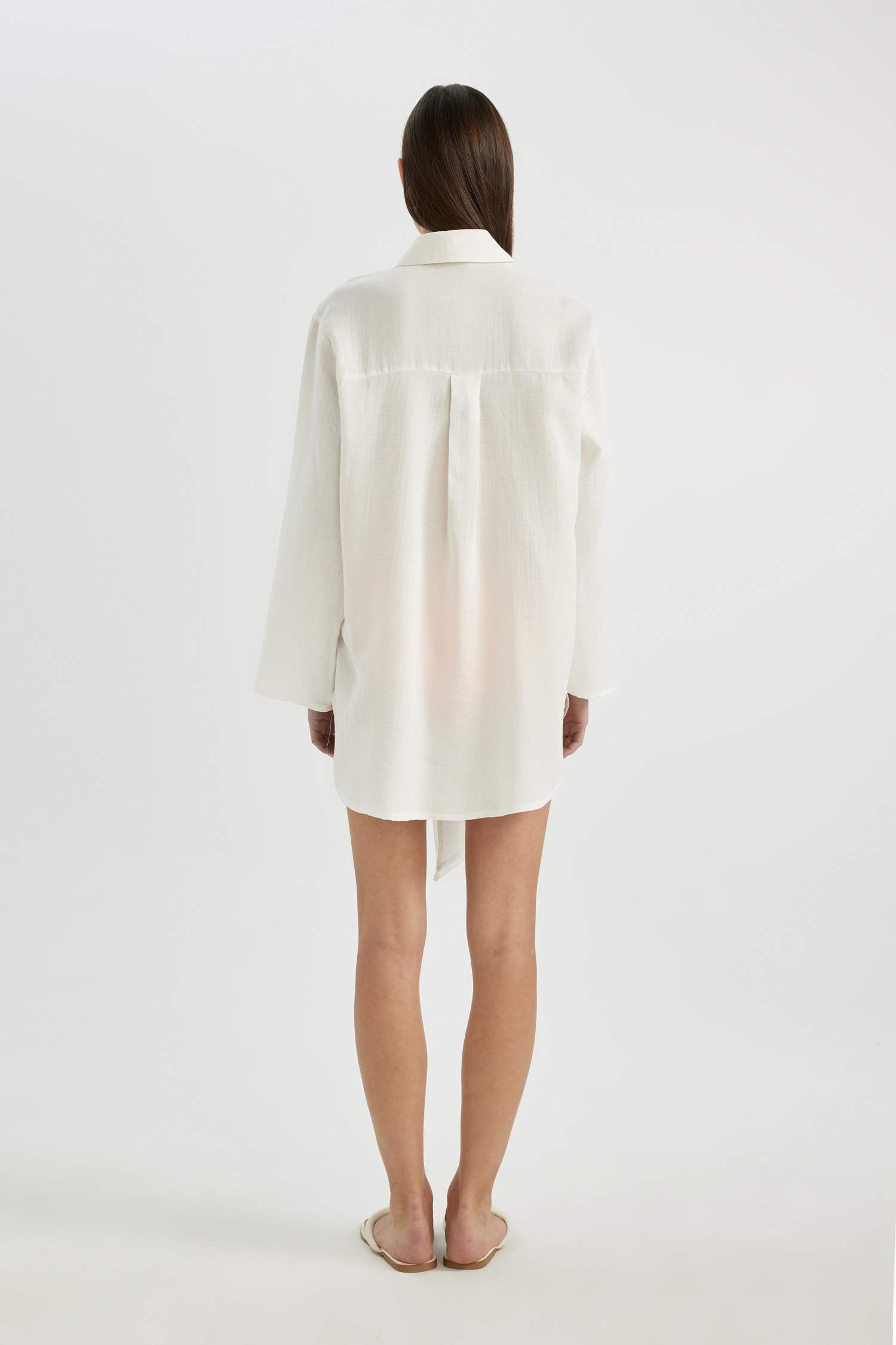  Müslin Önden Bağlamalı Plaj Gömleği-Fall in Love