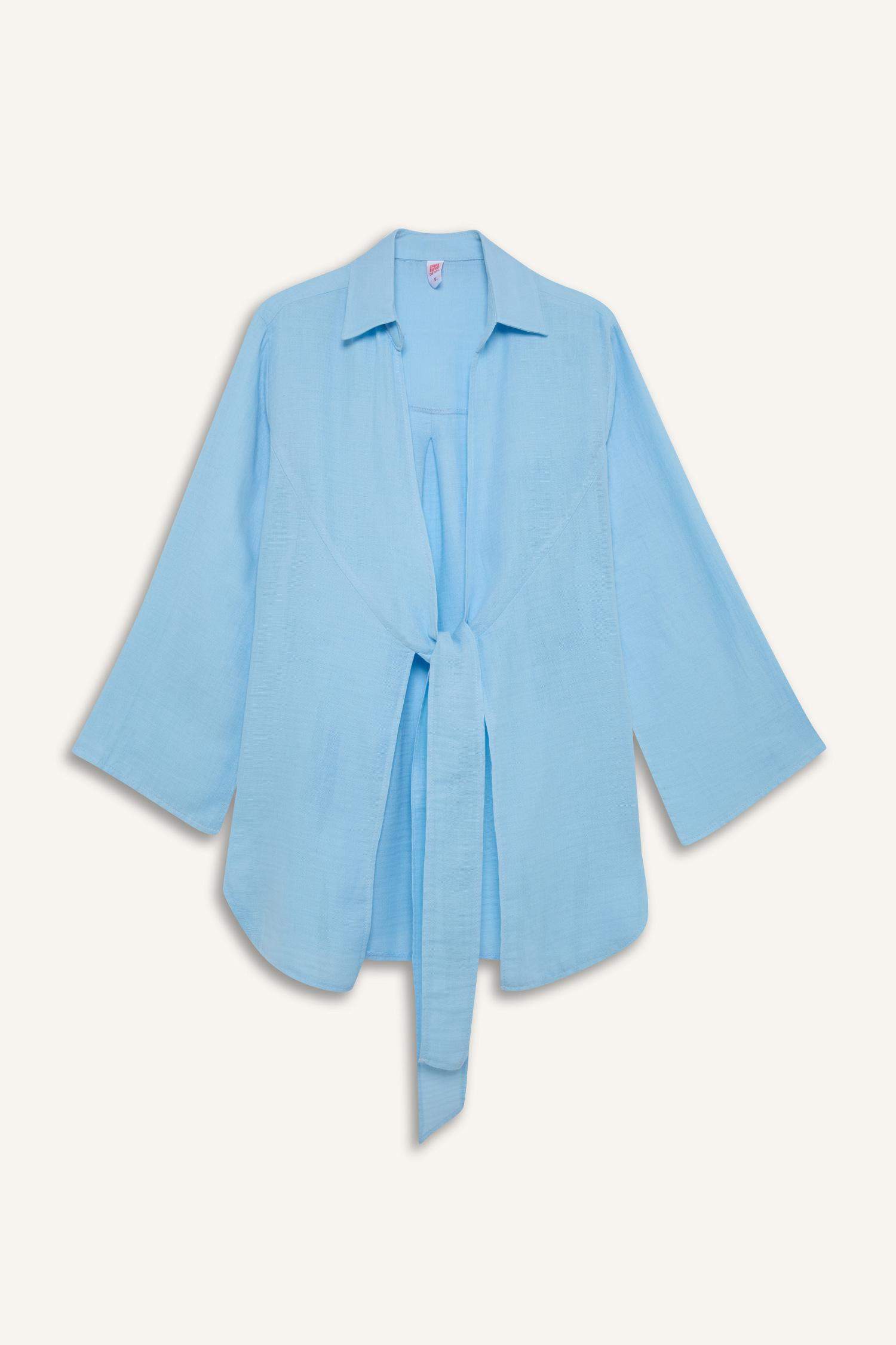 Müslin Önden Bağlamalı Plaj Gömleği-Fall in Love