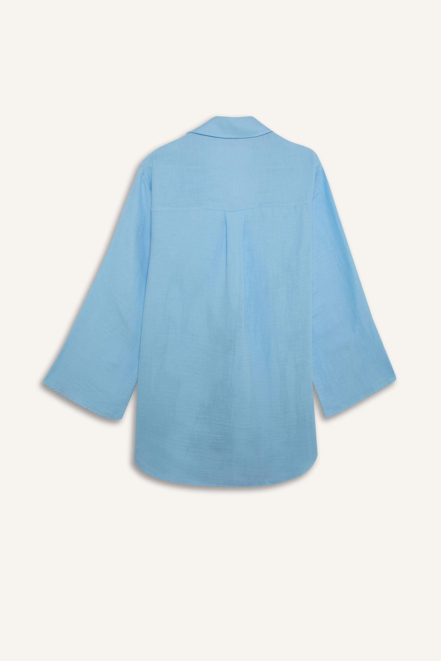 Müslin Önden Bağlamalı Plaj Gömleği-Fall in Love