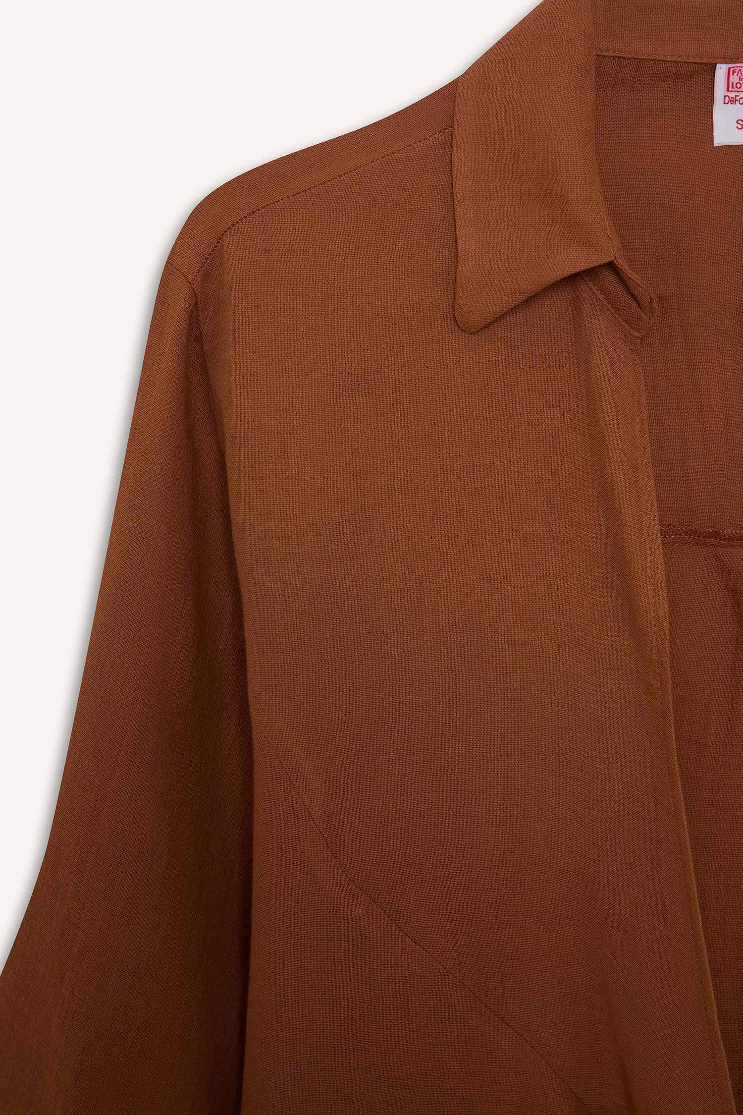 Müslin Önden Bağlamalı Plaj Gömleği-Fall in Love