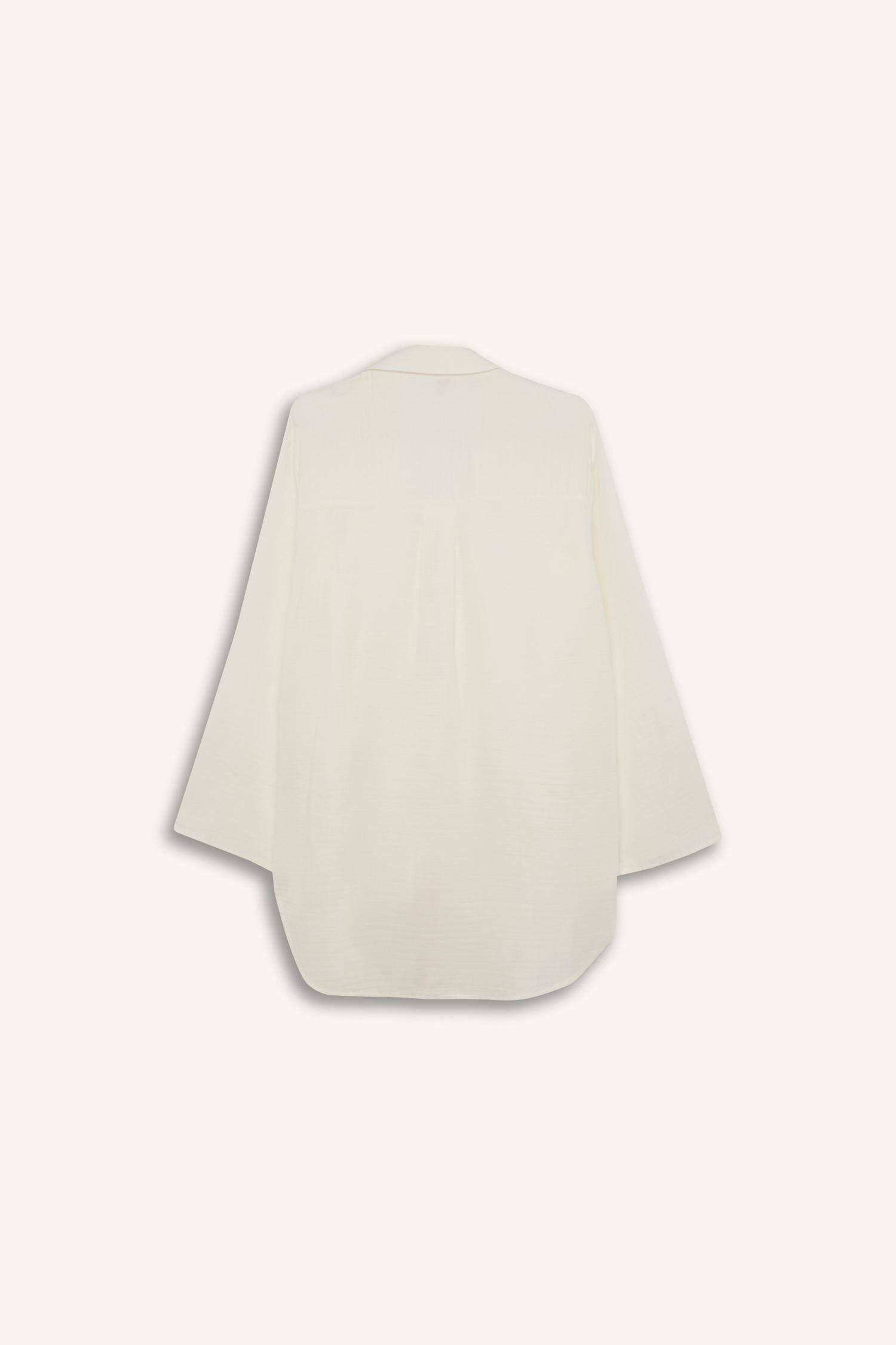 Müslin Önden Bağlamalı Plaj Gömleği-Fall in Love