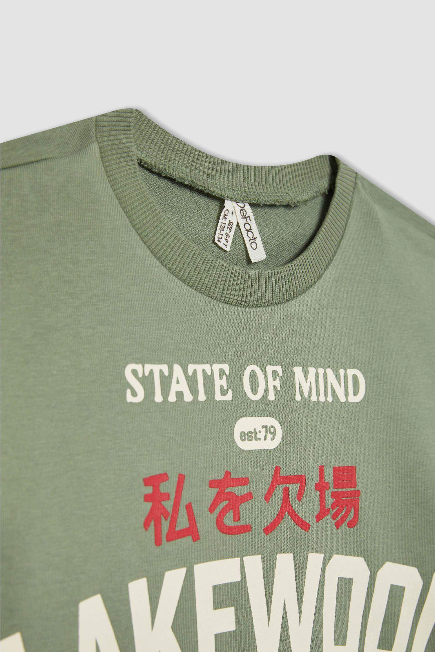 Girl Crew Neck 2 Piece Crop Sweatshirt