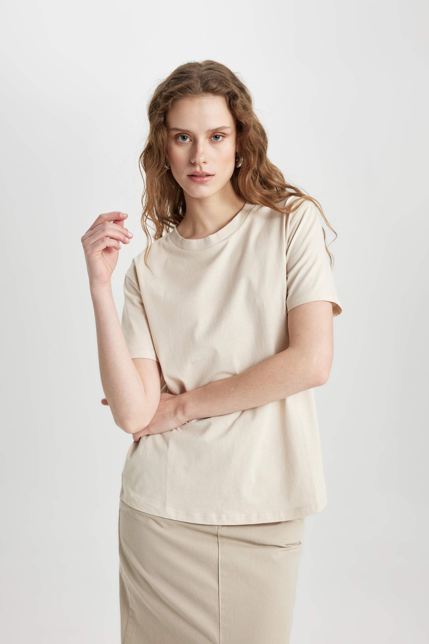 Regular Fit Crew Neck Cotton Short Sleeve T-Shirt