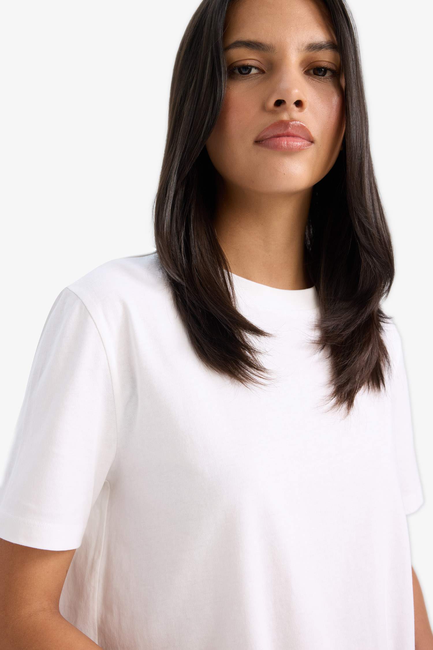 Regular Fit Crew Neck Basic Cotton T-Shirt