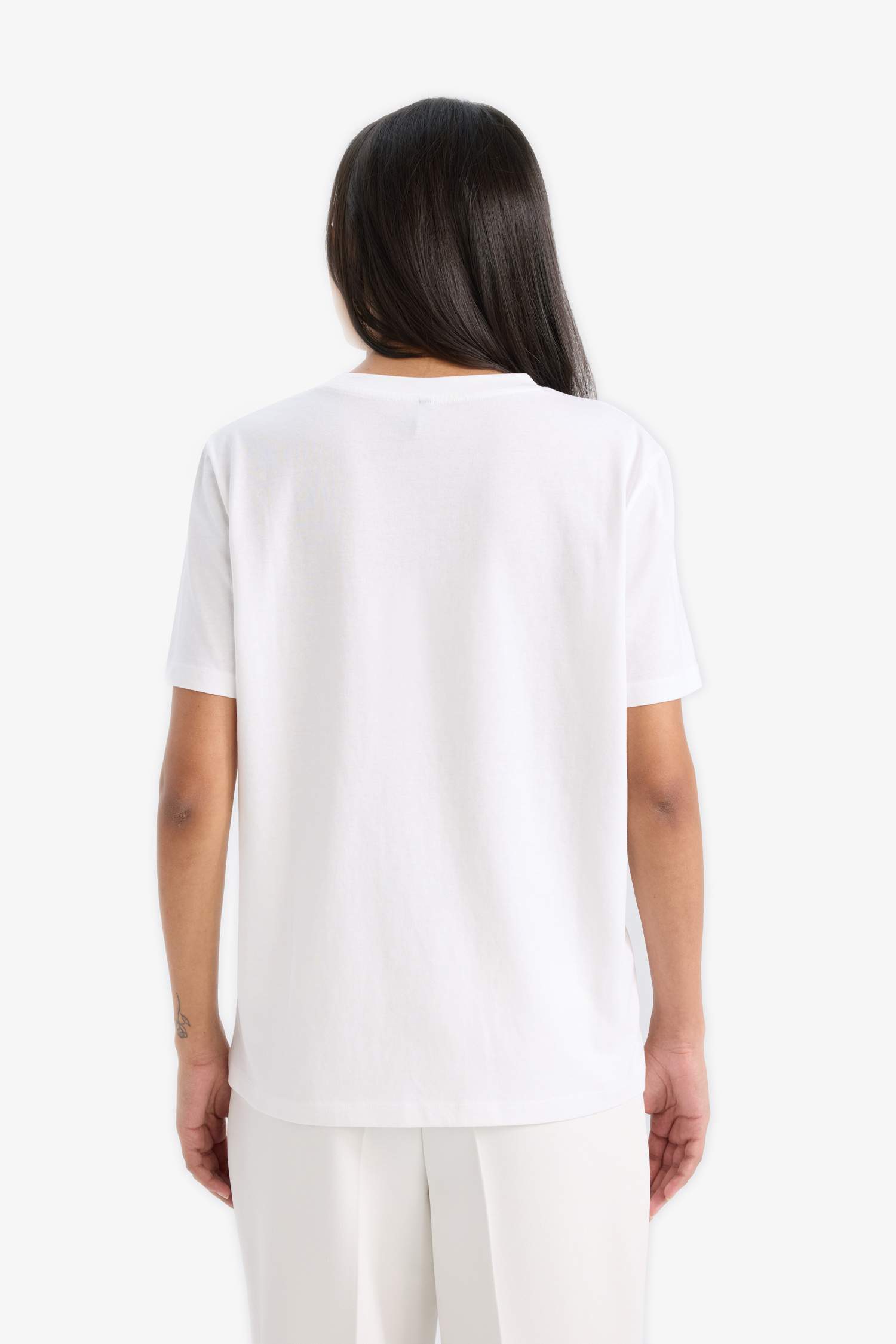 Regular Fit Crew Neck Basic Cotton T-Shirt