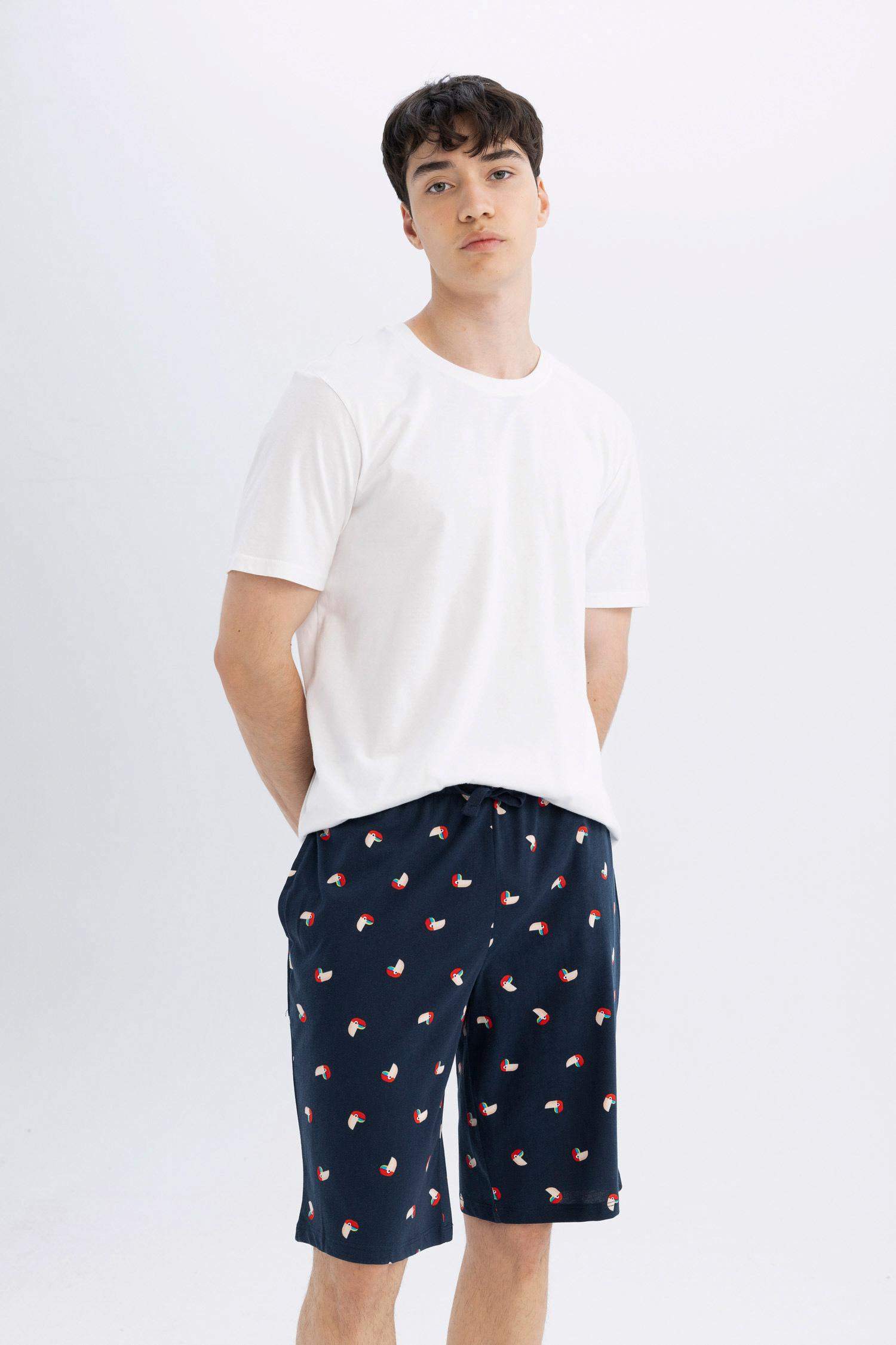 سروال بيجاما قصة عادية بجيب