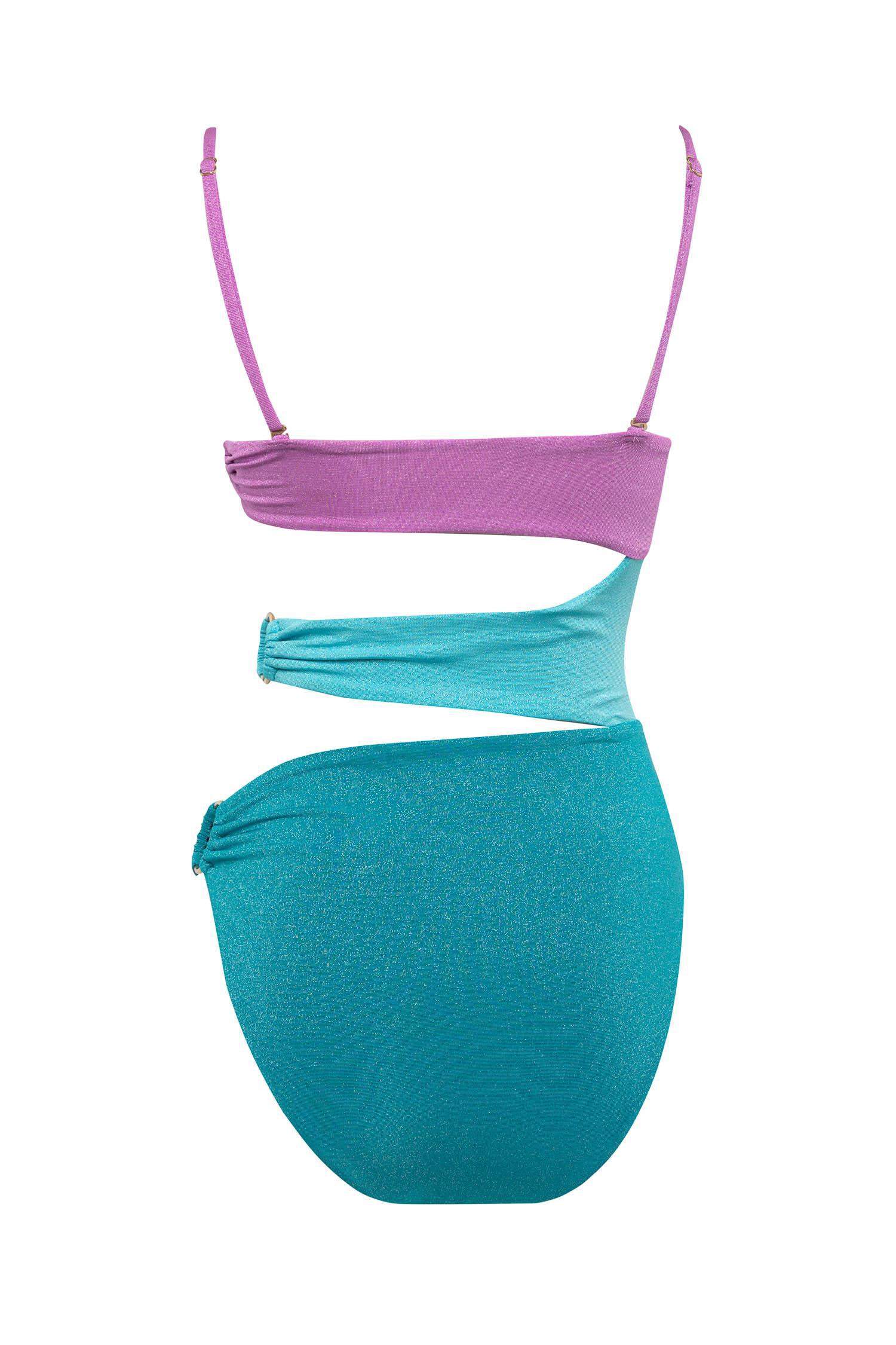 Regular Fit Parlak Kumaş Mayokini-Fall in Love