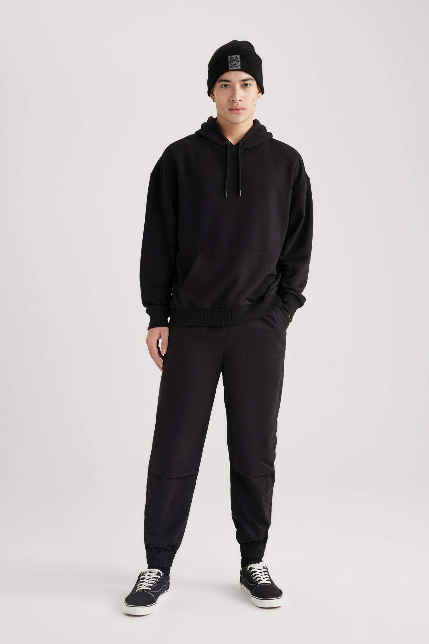 Jogger Gabardin Pantolon Regular Beli Bağcıklı Cepli Lastikli Paça