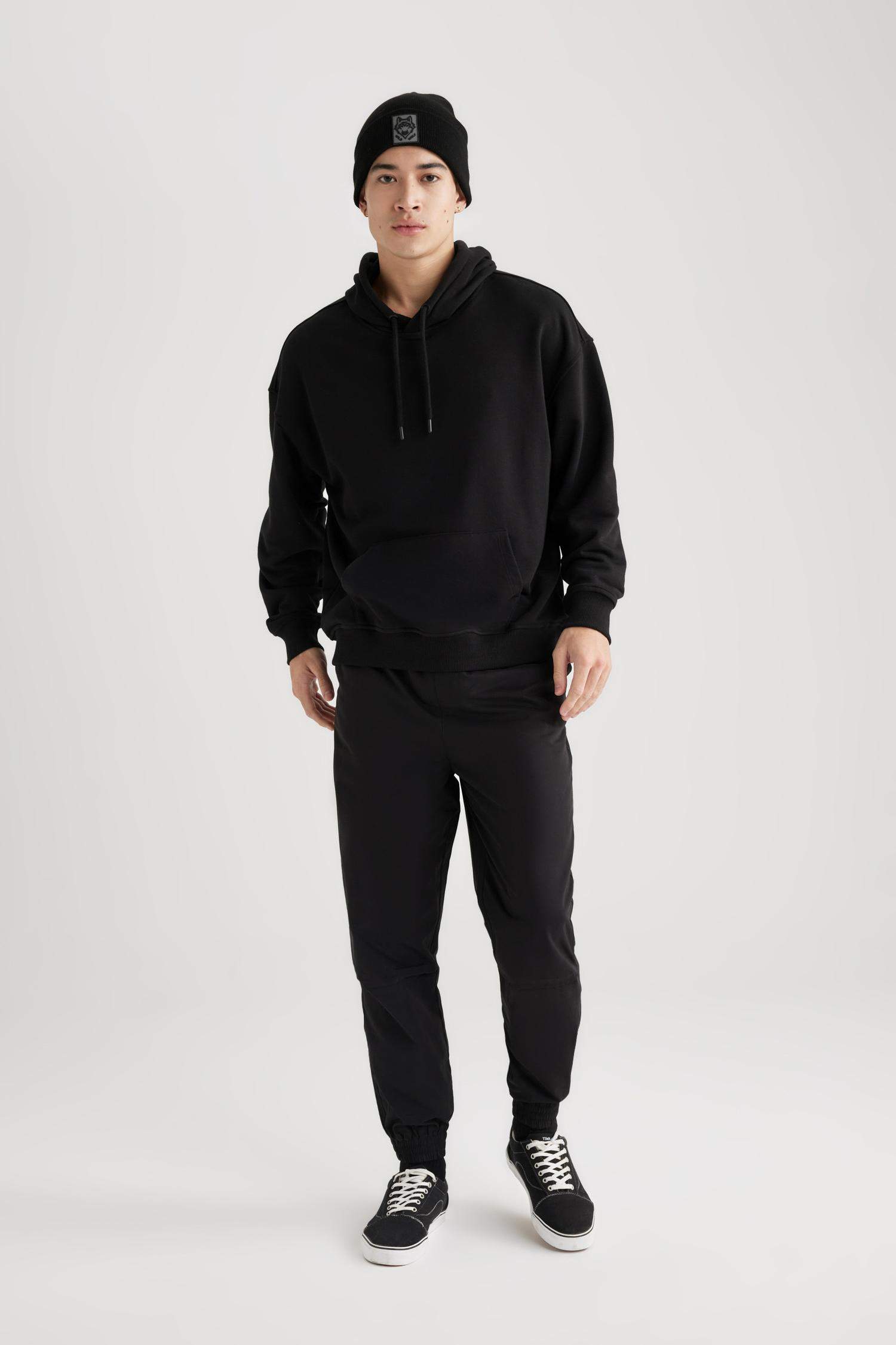 Jogger Gabardin Pantolon Regular Beli Bağcıklı Cepli Lastikli Paça