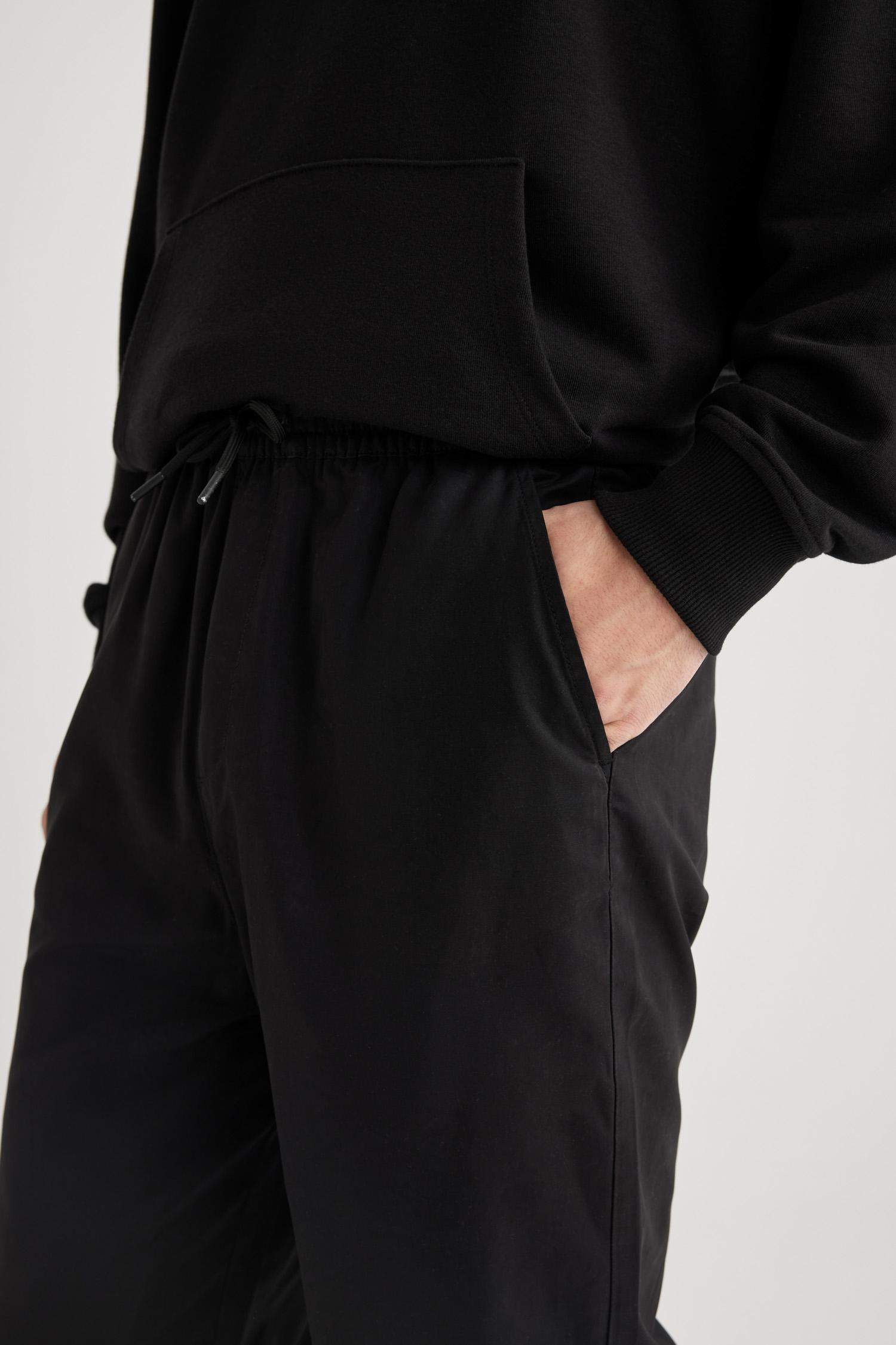 Jogger Gabardin Pantolon Regular Beli Bağcıklı Cepli Lastikli Paça