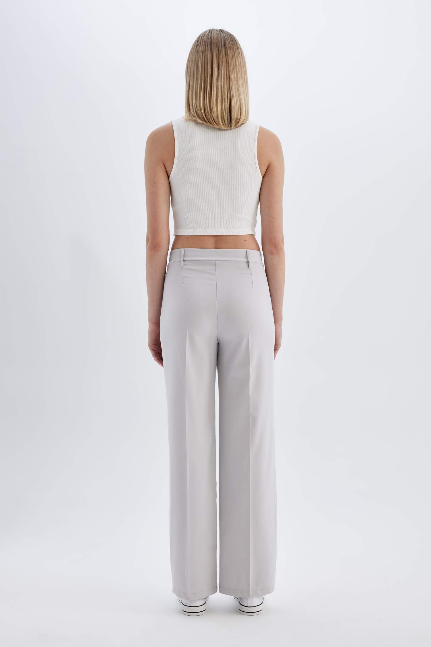 Klasik Pantolon Basic Düz Wide Leg Geniş Bol Paça Yüksek Bel Standart Boy