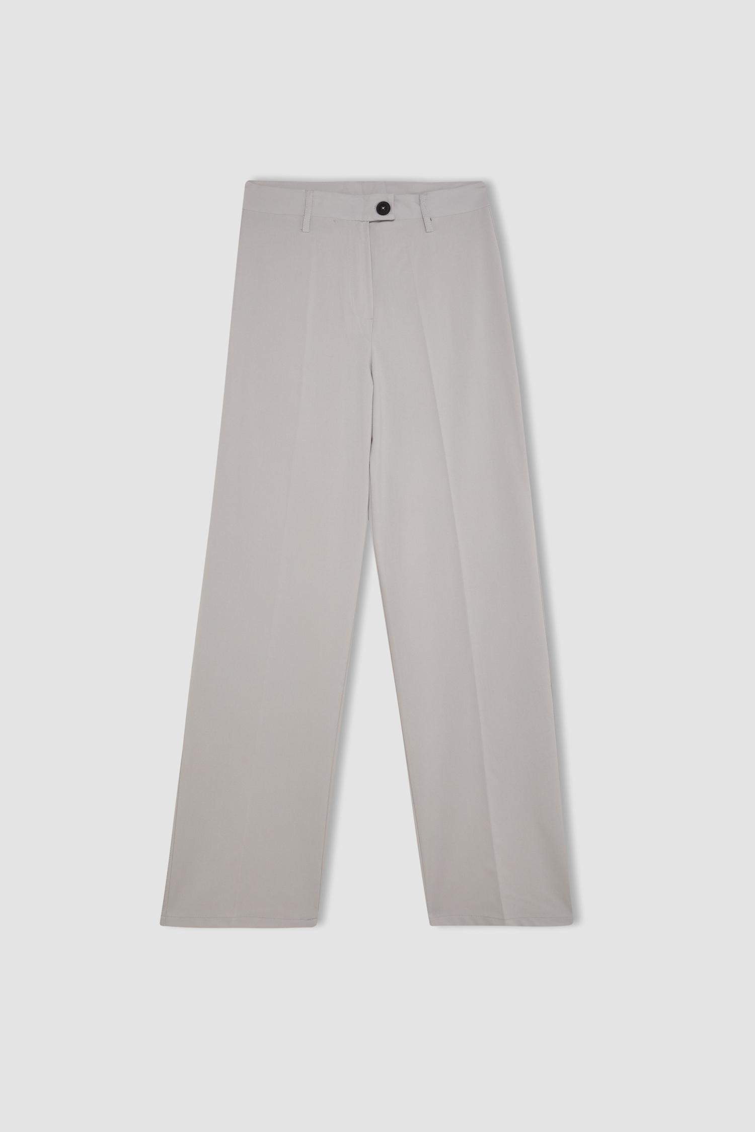 Klasik Pantolon Basic Düz Wide Leg Geniş Bol Paça Yüksek Bel Standart Boy