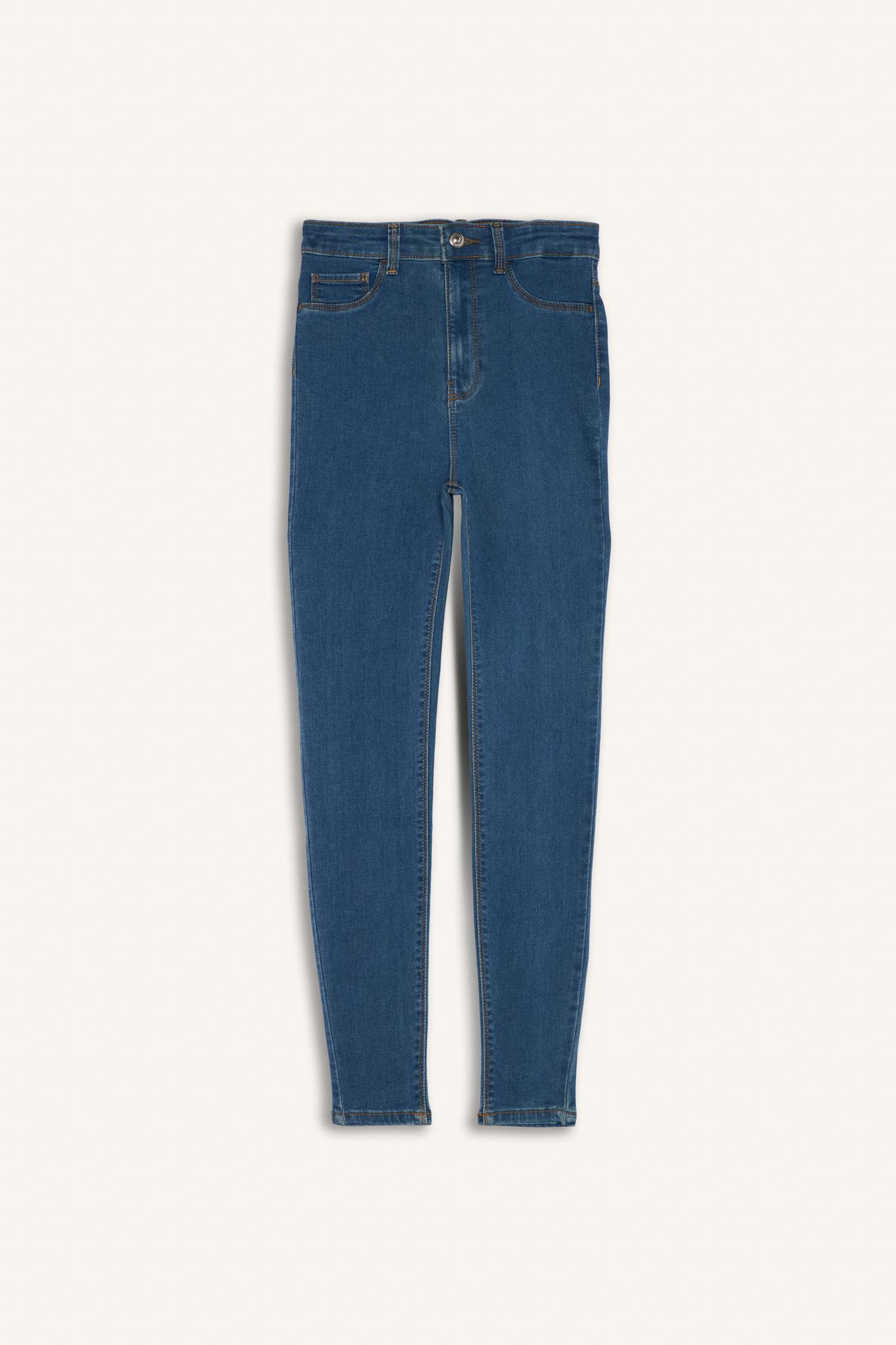 Jegging Yüksek Bel Bilek Boy Dar Paça Basic Düz Jean Pantolon