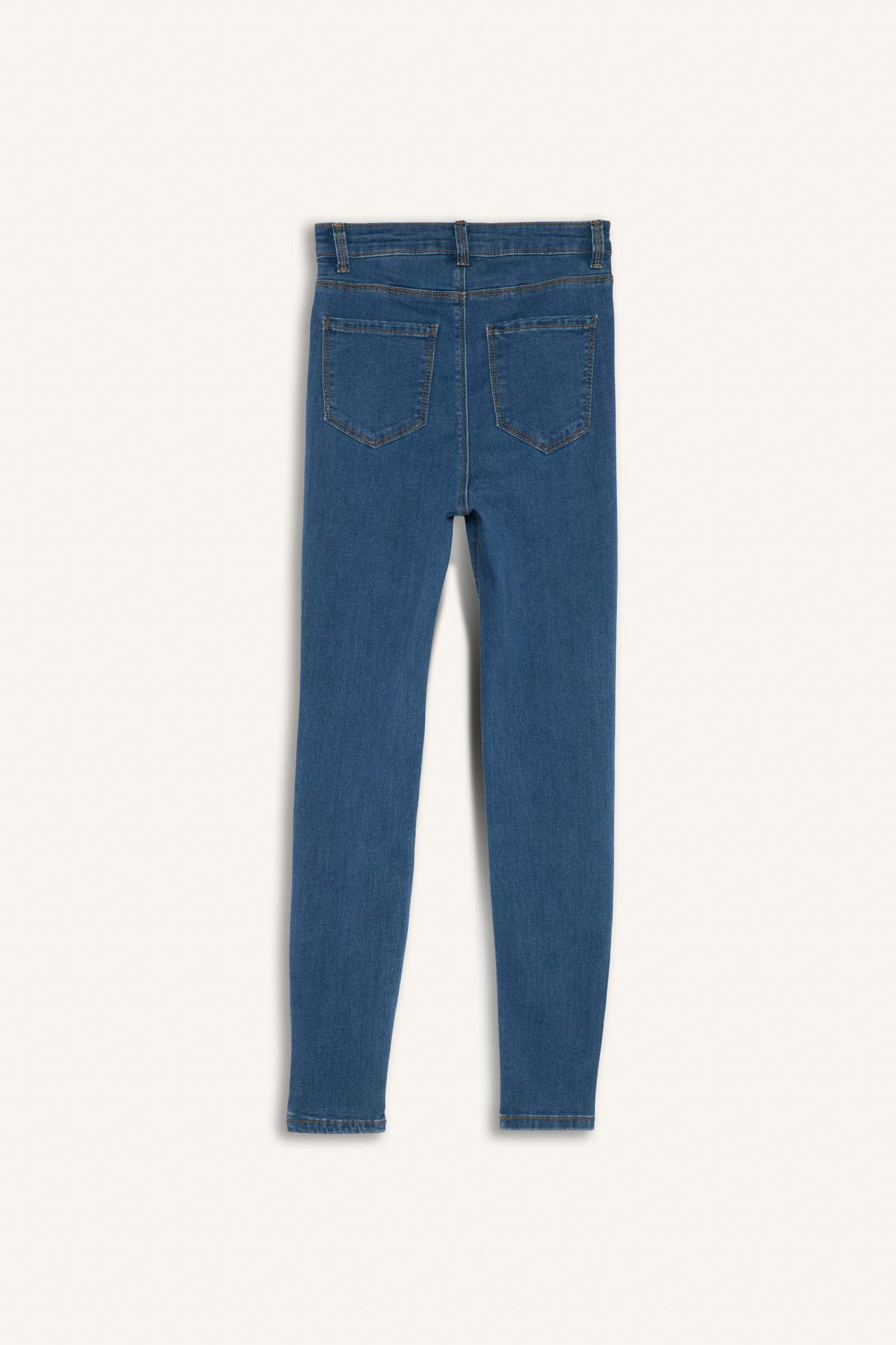 Jegging Yüksek Bel Bilek Boy Dar Paça Basic Düz Jean Pantolon