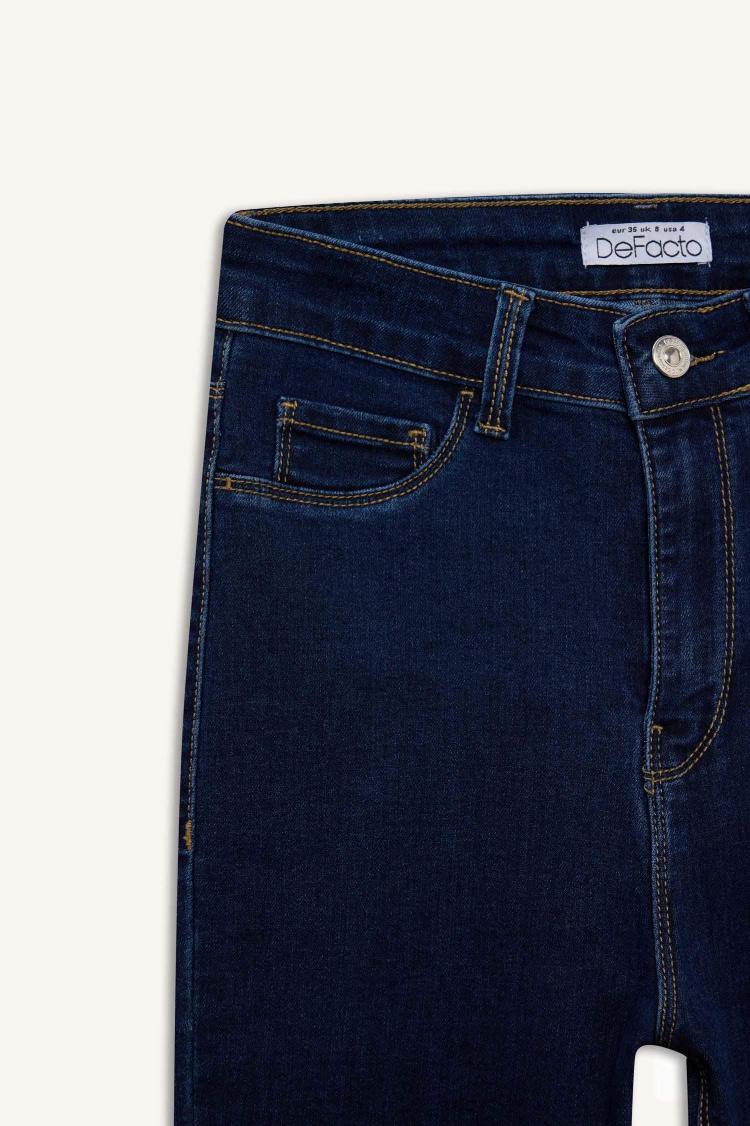 Yüksek Bel Bilek Boy Jean Pantolon