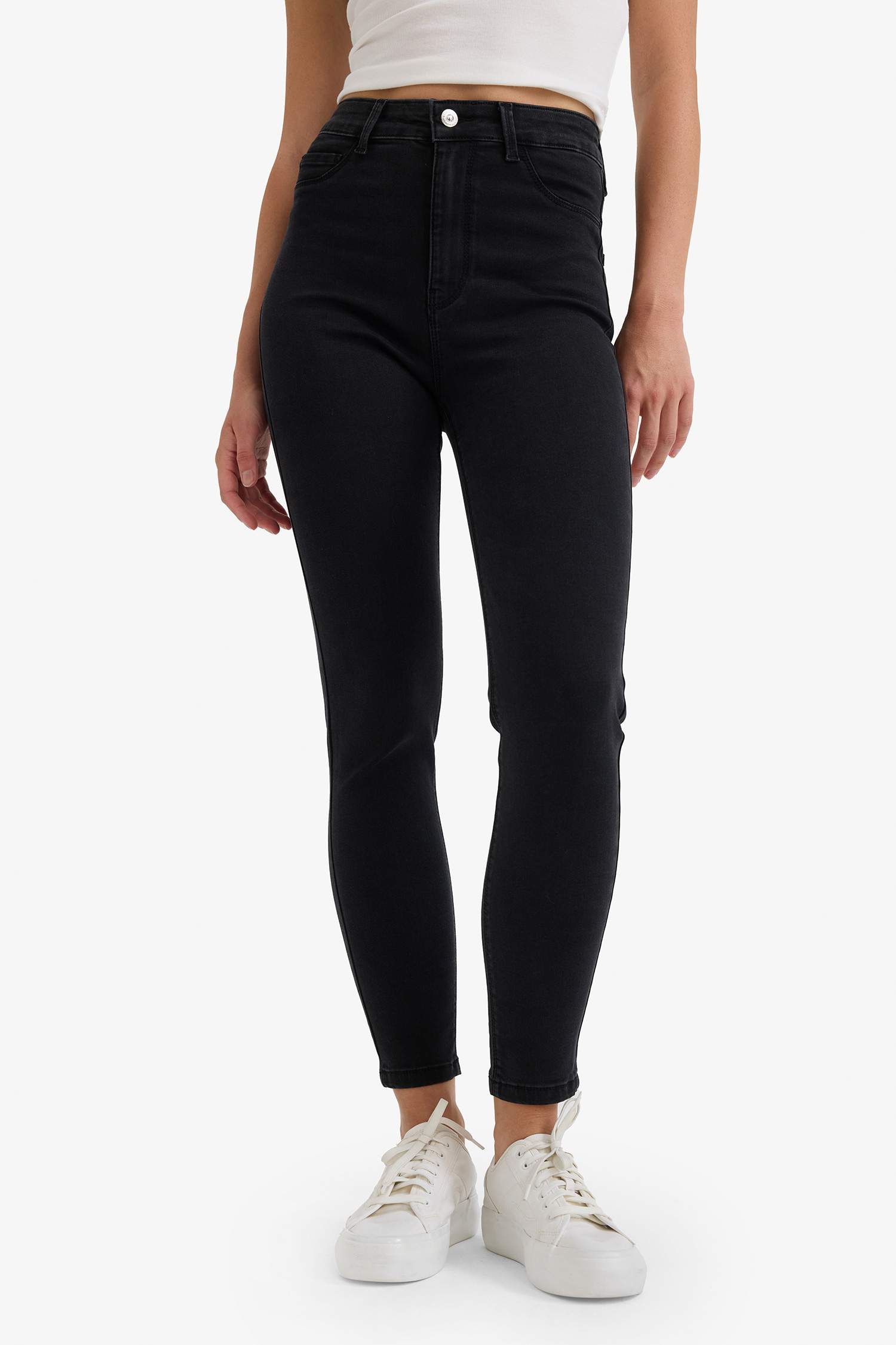 Yüksek Bel Bilek Boy Jean Pantolon