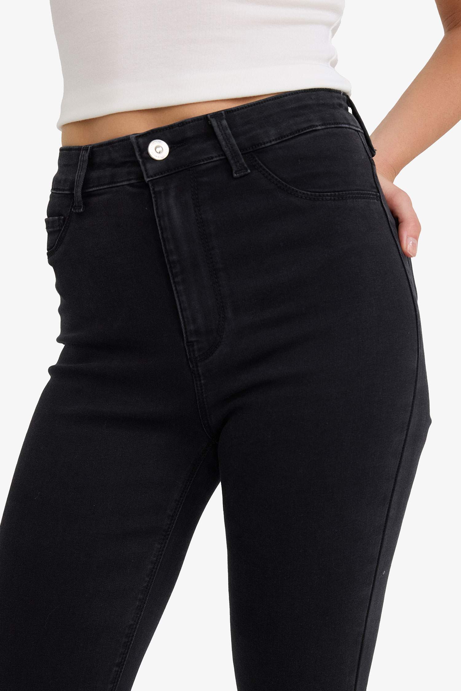 Yüksek Bel Bilek Boy Jean Pantolon