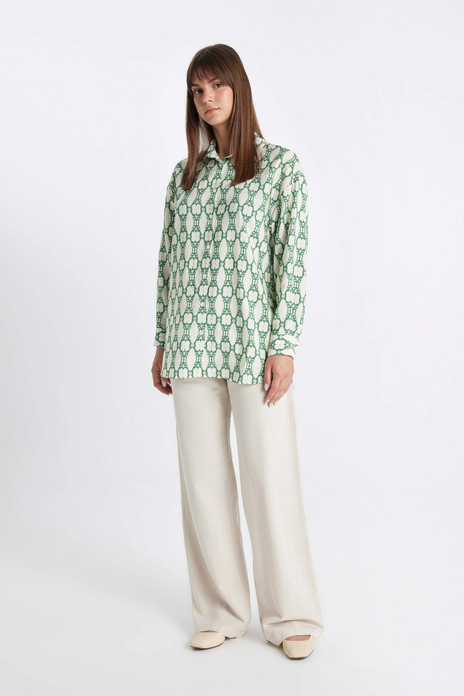 Pantalon Palazzo en Lin Mélangé