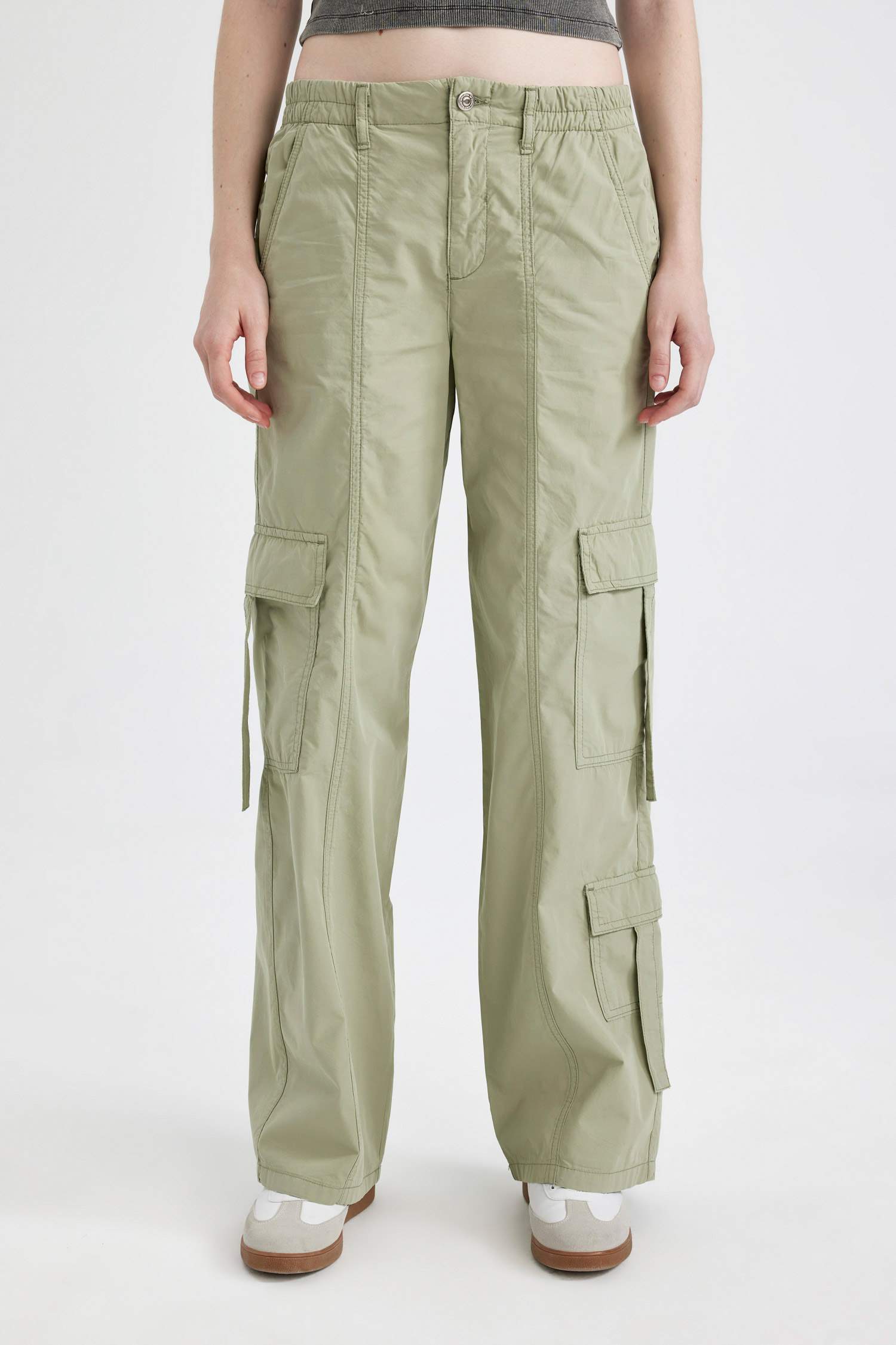 With Cargo Pocket Gabardine Trousers