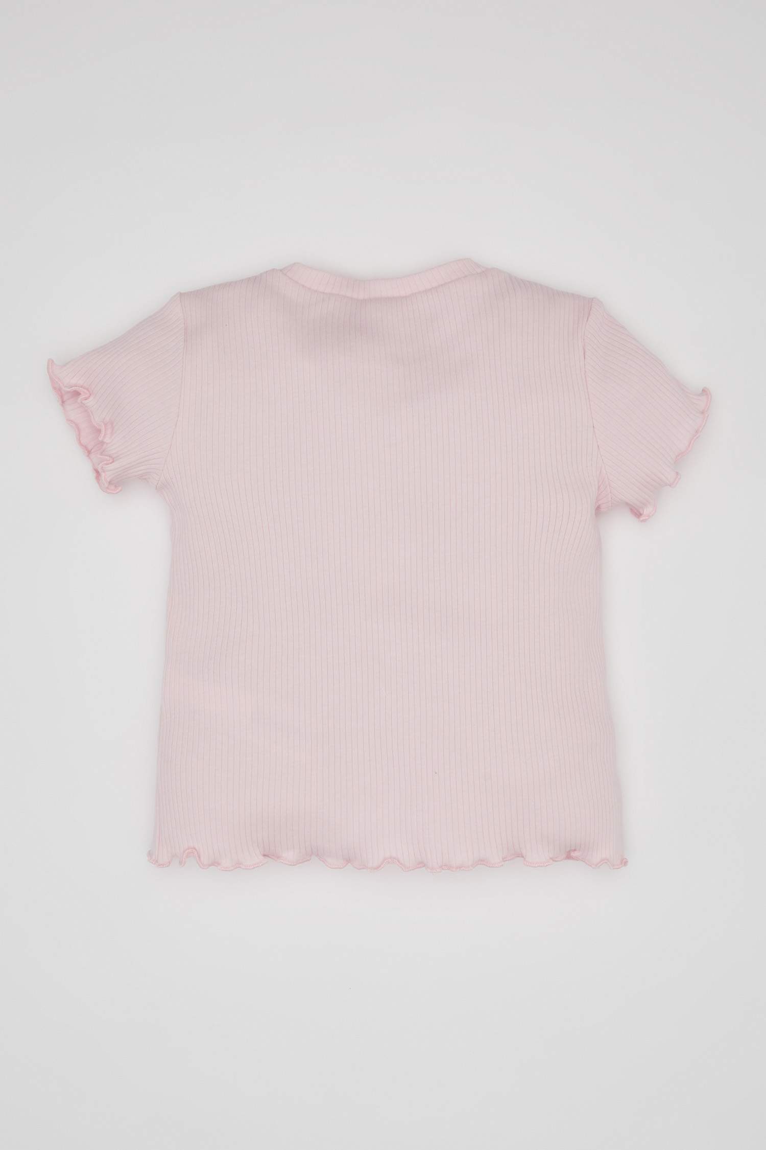 Baby Girl Crew Neck Floral Ribbed Camisole T-Shirt