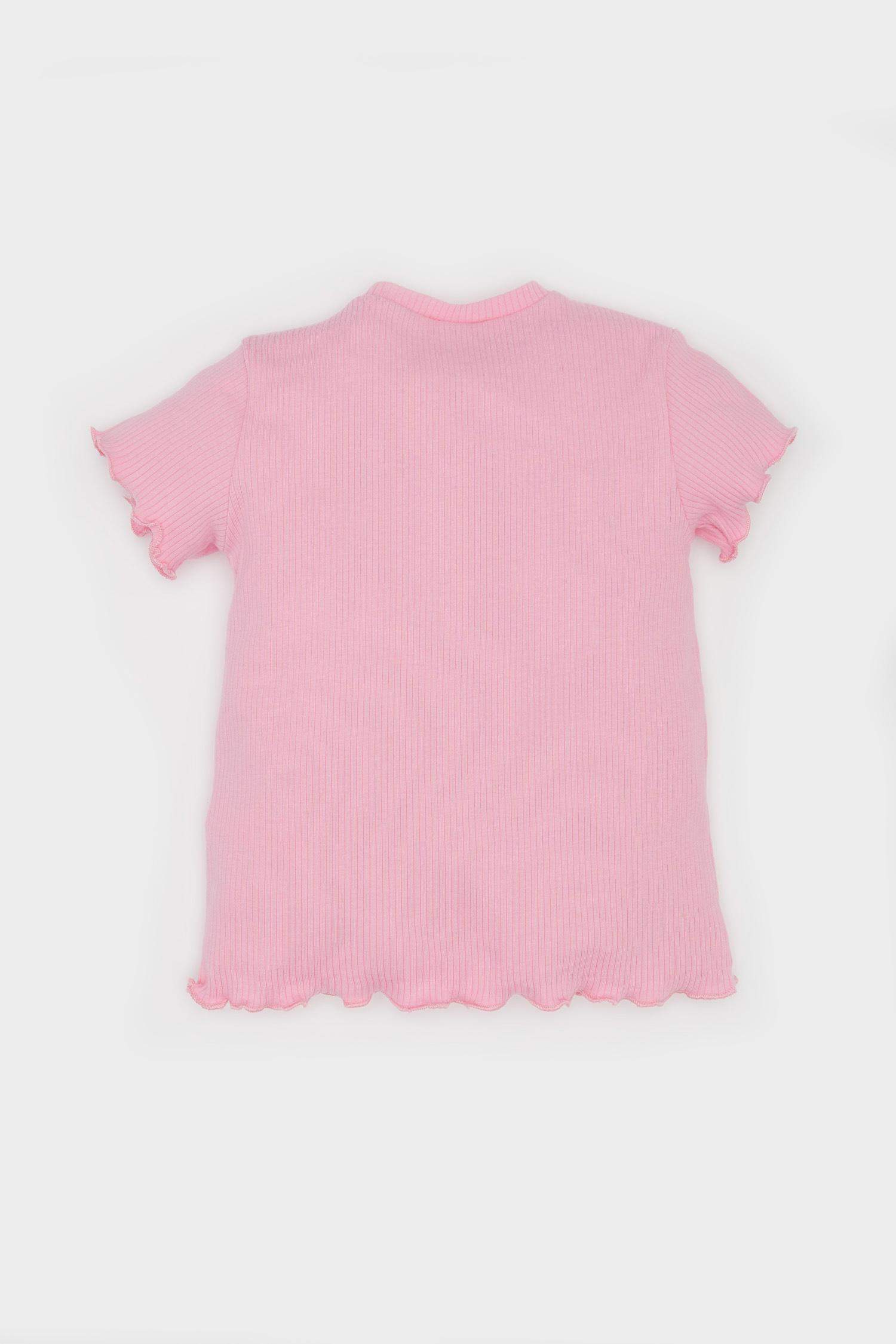 T-shirt fleuri à col rond et manches courtes pour bébé fille