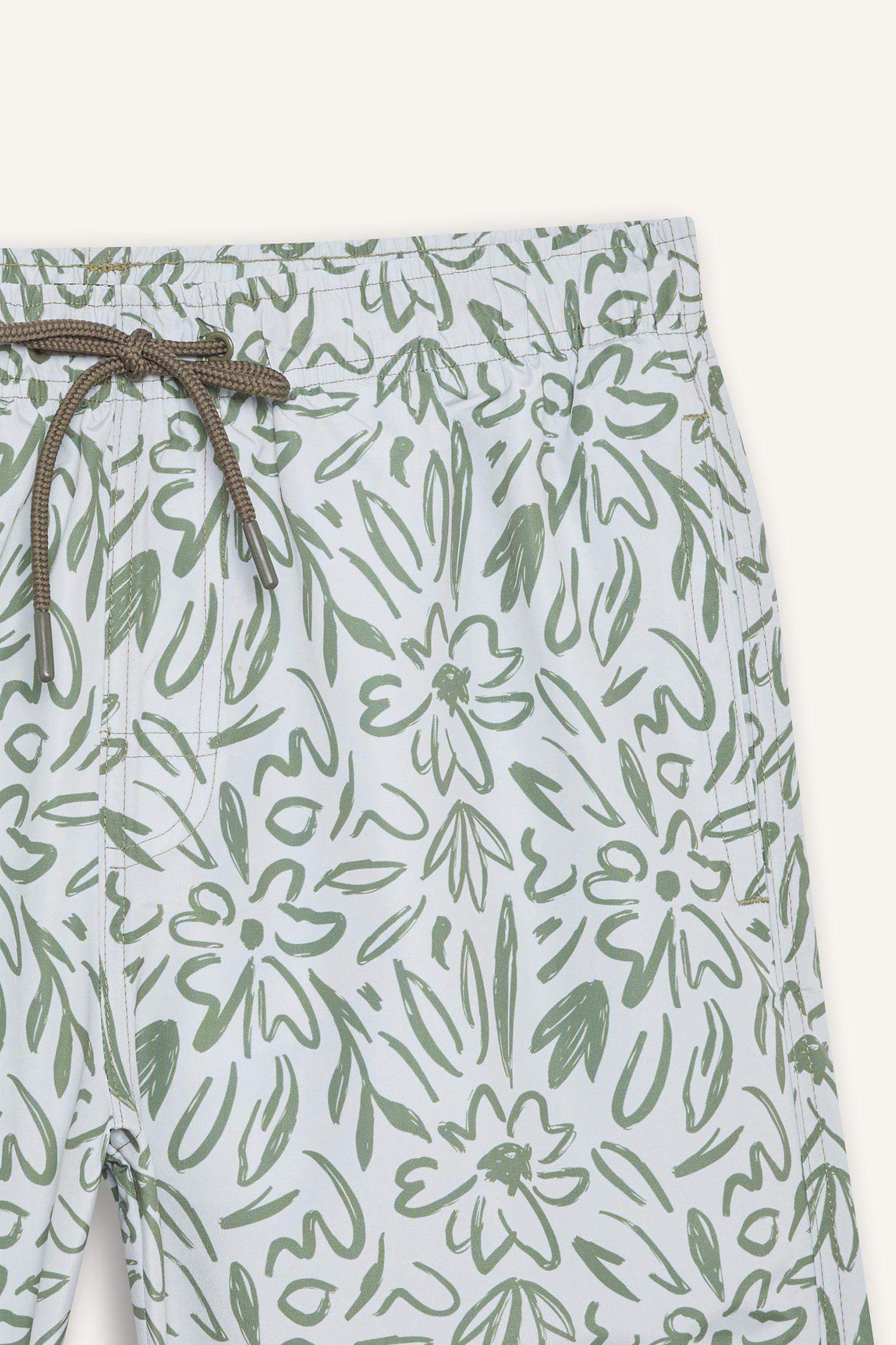 Пляжные шорты с узором и сеточной подкладкой короткой длины