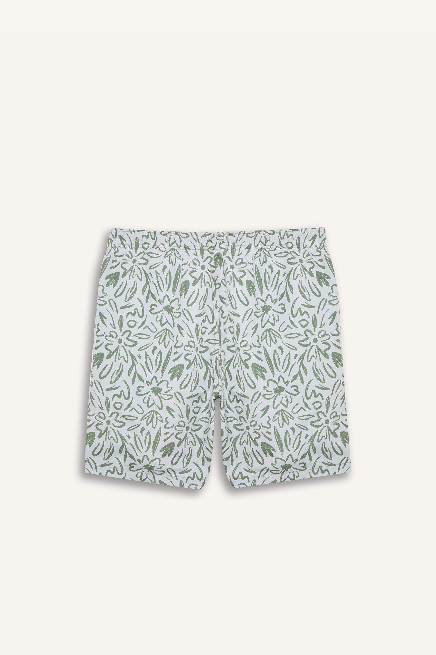 Пляжные шорты с узором и сеточной подкладкой короткой длины