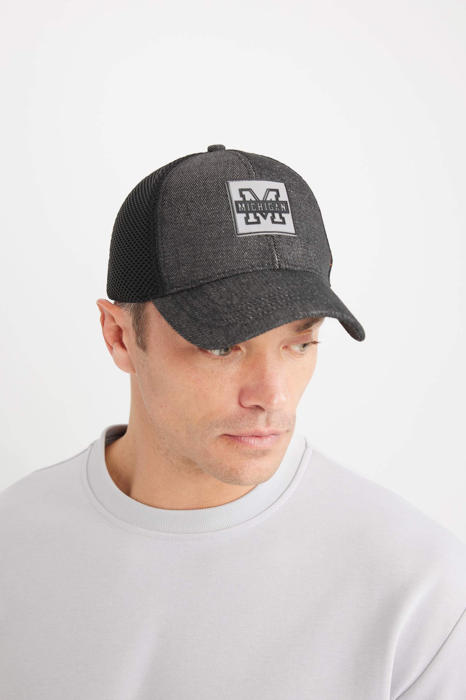 Erkek Etiket Baskılı Jean Beyzbol Basketbol Şapkası