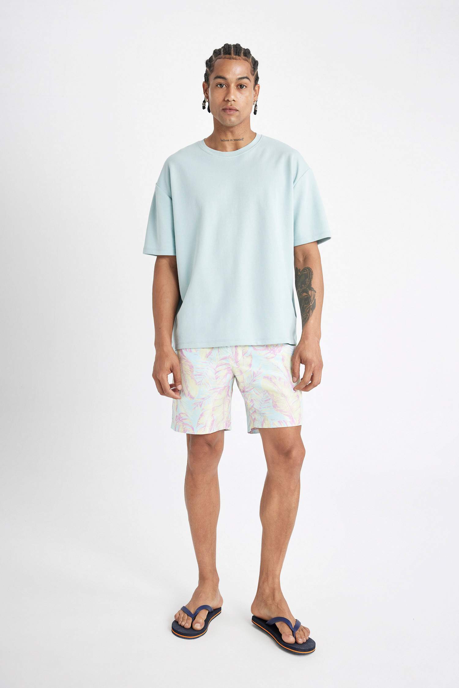 Regular Fit Printed Short Swim Shorts