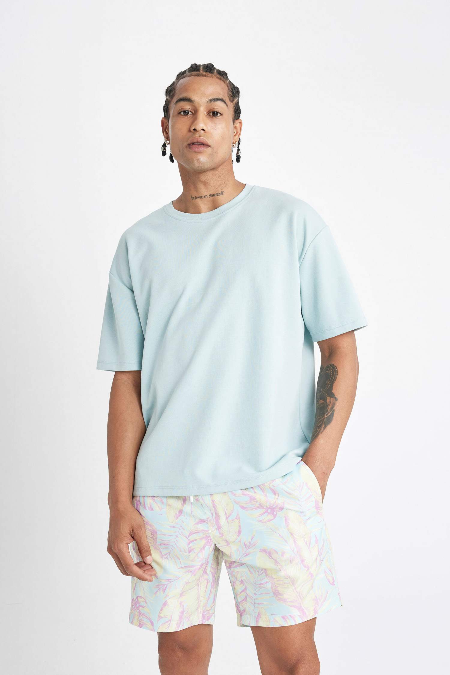 Regular Fit Printed Short Swim Shorts