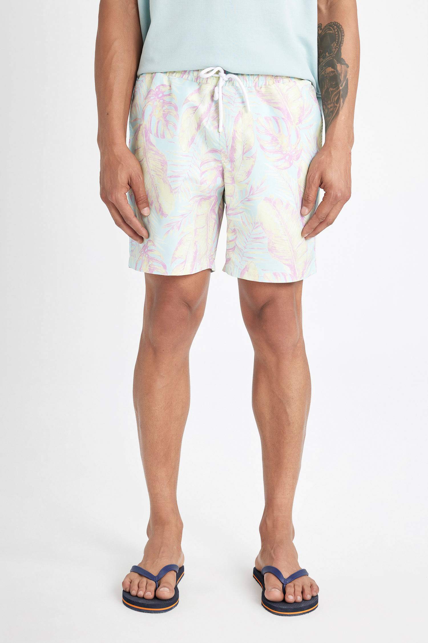 Regular Fit Printed Short Swim Shorts