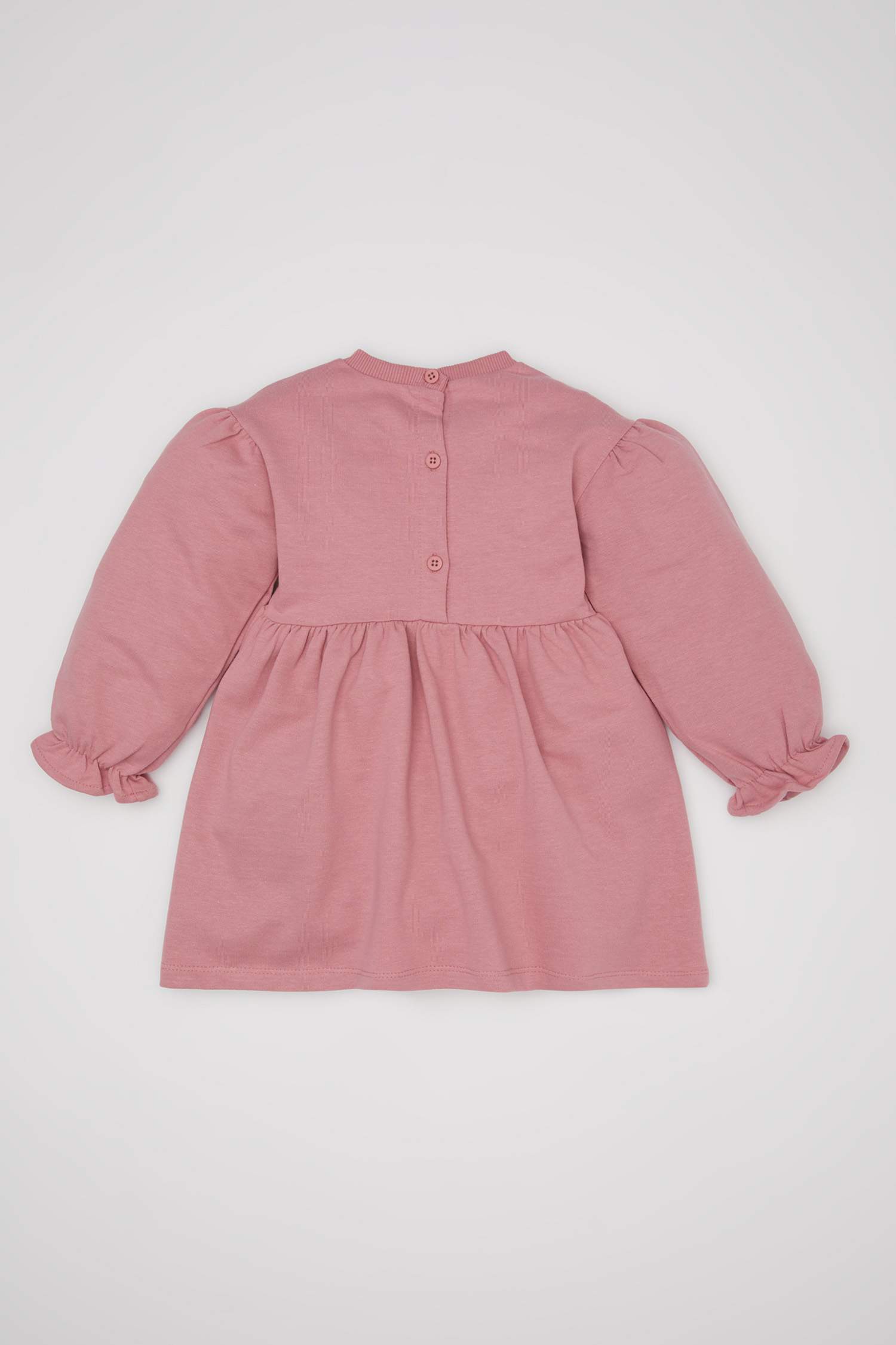 فستان بناتي بطبعة شعار قماش رقيق قصة عادية برقبة مستديرة