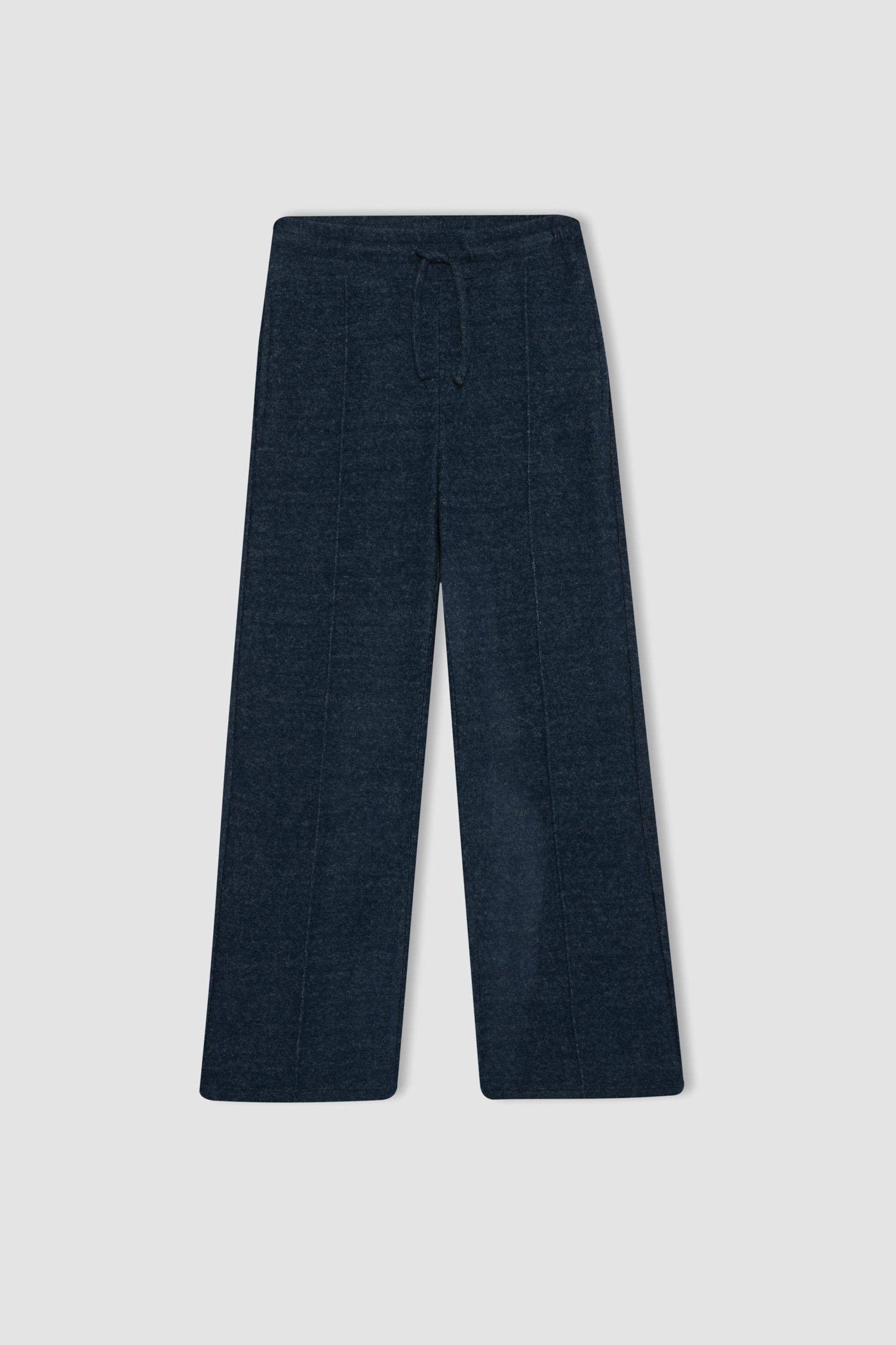 Kız Çocuk Wide Leg Triko Görünümlü Eşofman Altı