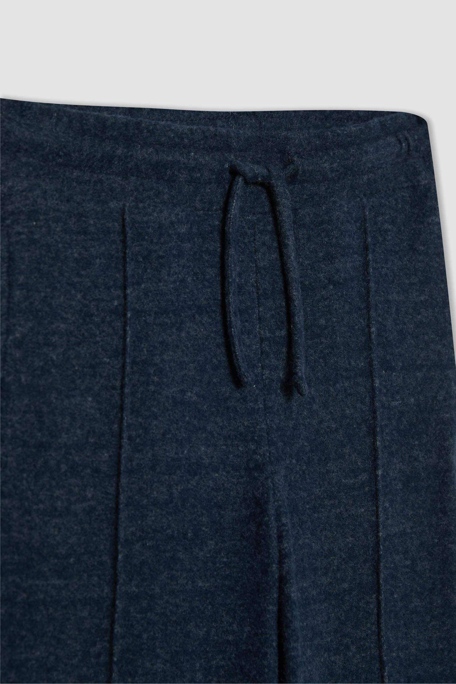 Kız Çocuk Wide Leg Triko Görünümlü Eşofman Altı