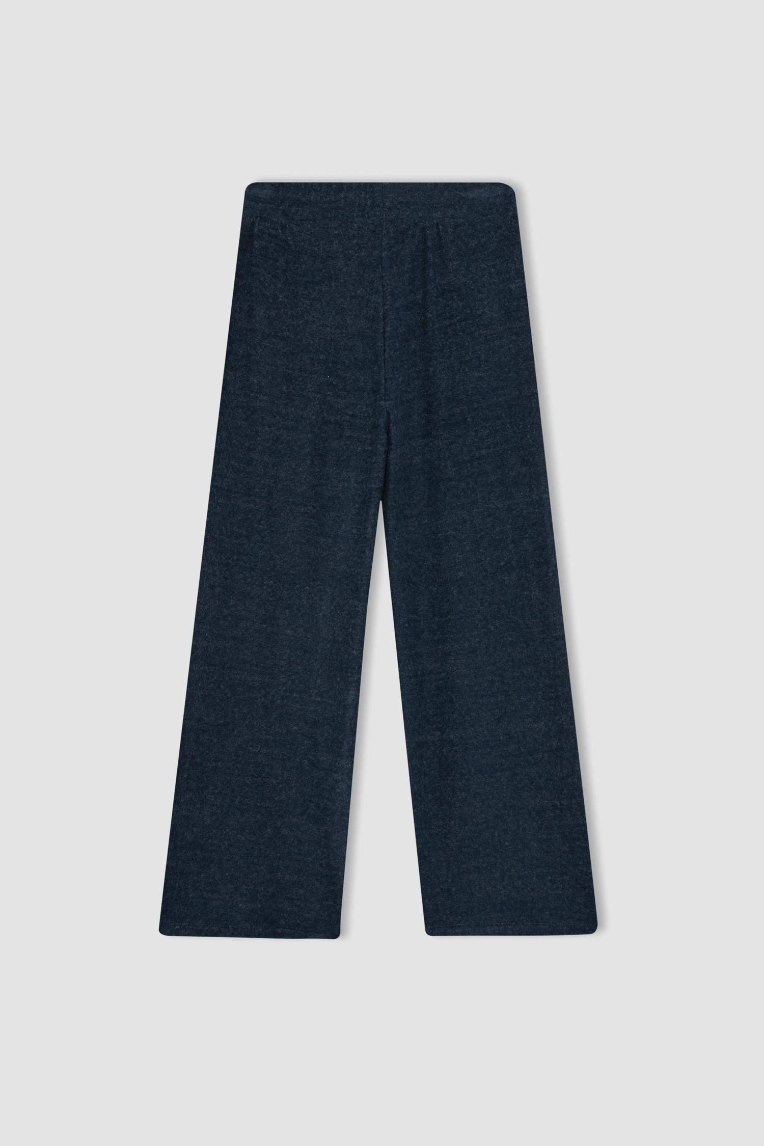 Kız Çocuk Wide Leg Triko Görünümlü Eşofman Altı