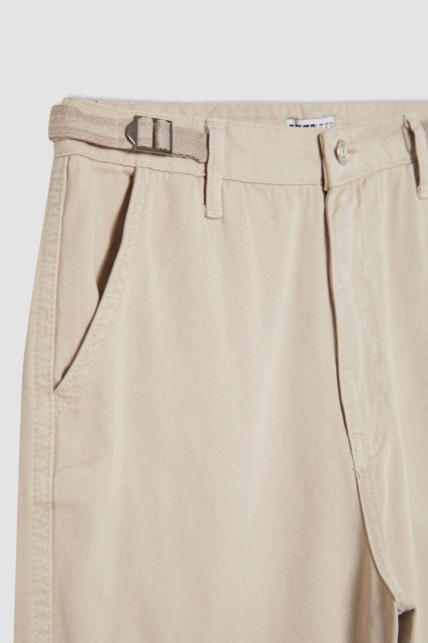 Straight Fit Gabardin Pantolon Kargo Cepli